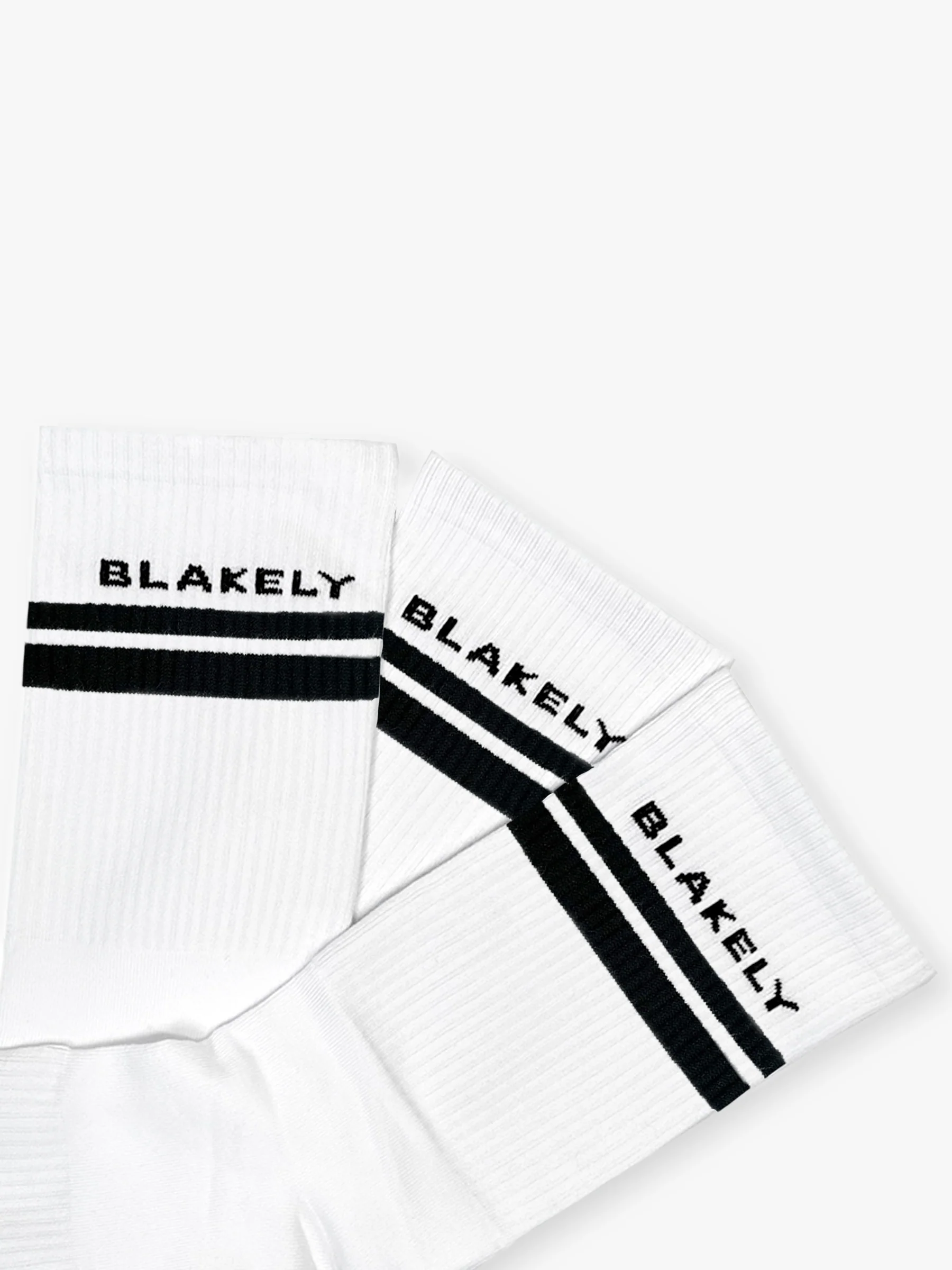 Blakely Crew Socks 3 Pack - White & Black - Winsoncom