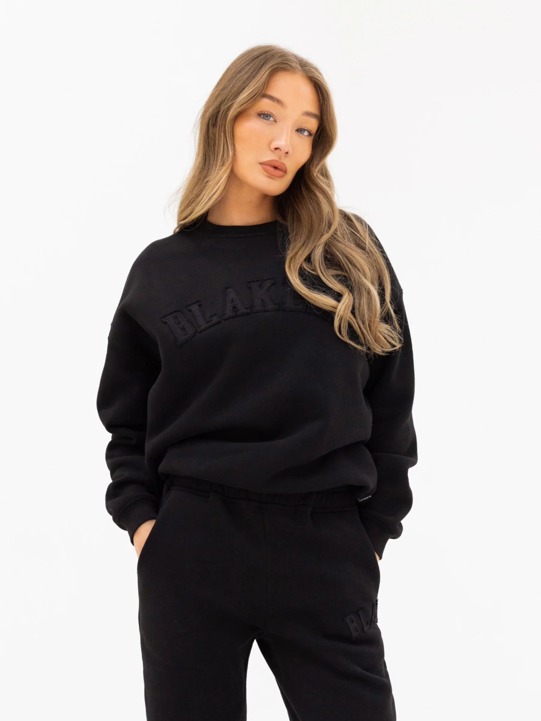 Tonal Varsity Oversized Jumper - Black - Winsoncom