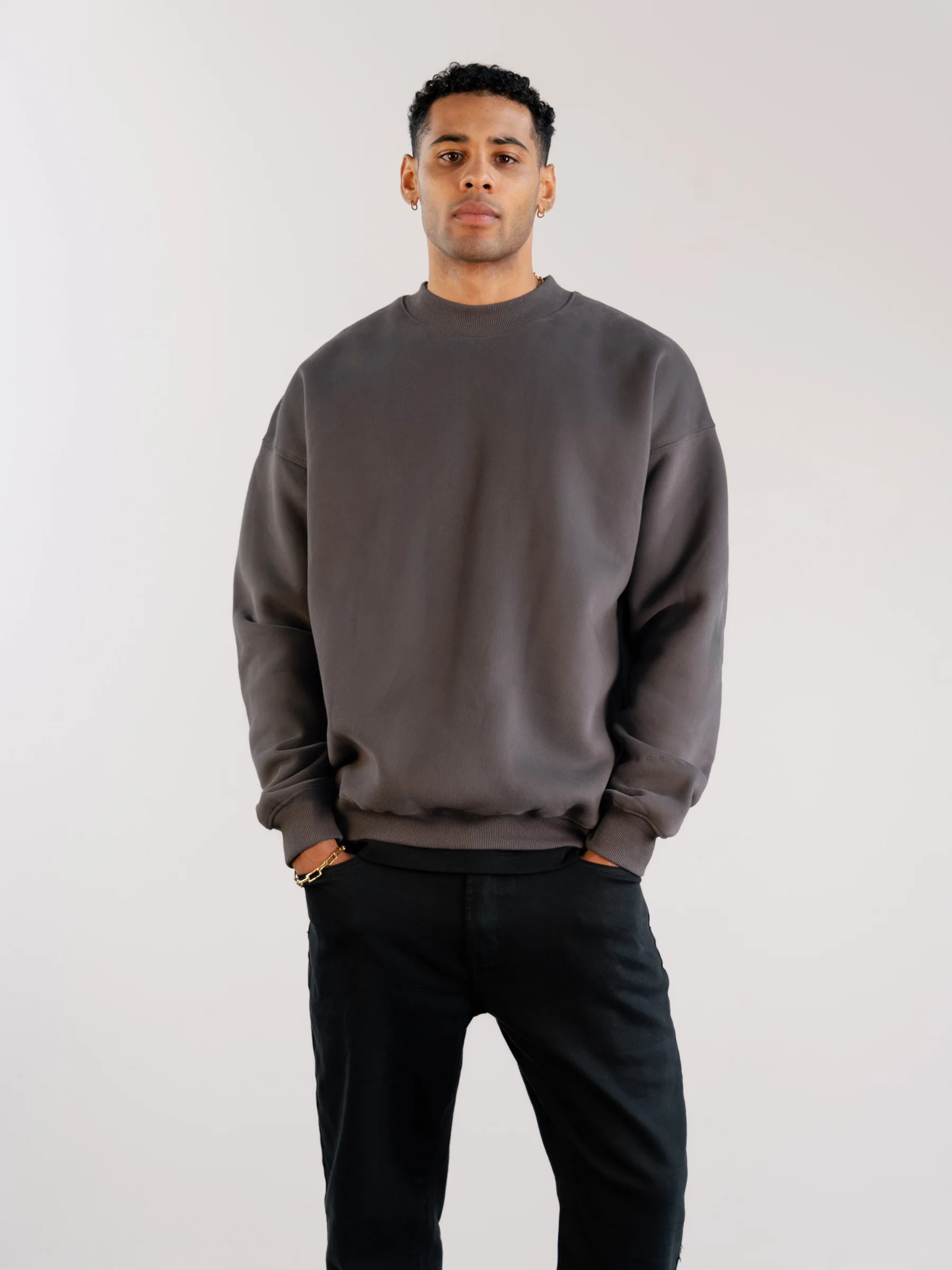 Tonal Idris Oversized Jumper - Charcoal - Winsoncom