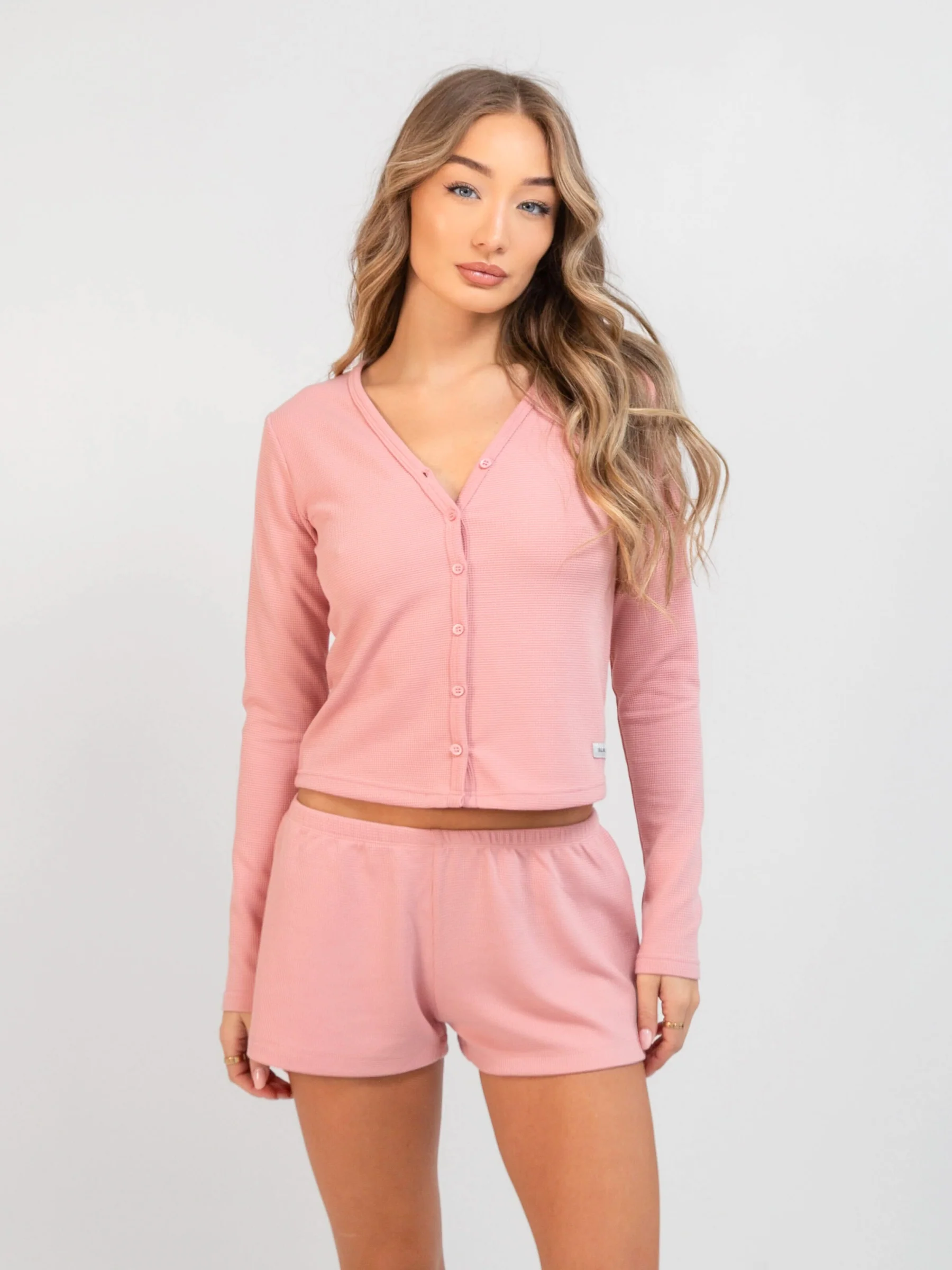 Soft Waffle Cardigan - Rose Pink - Winsoncom