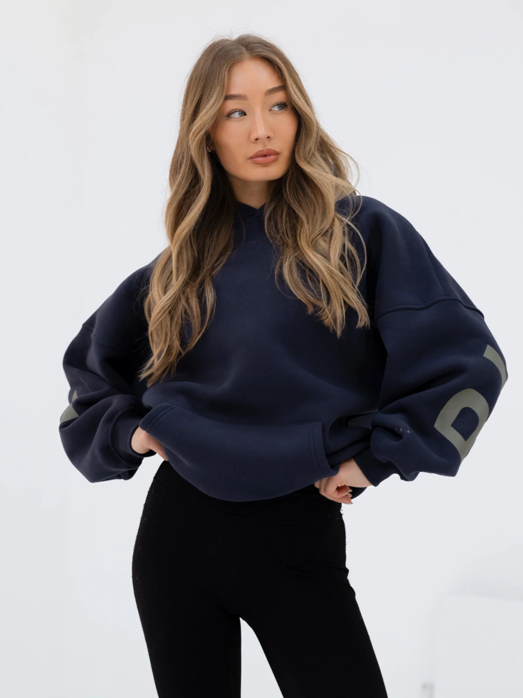 Isabel Oversized Hoodie - True Navy & Olive - Winsoncom