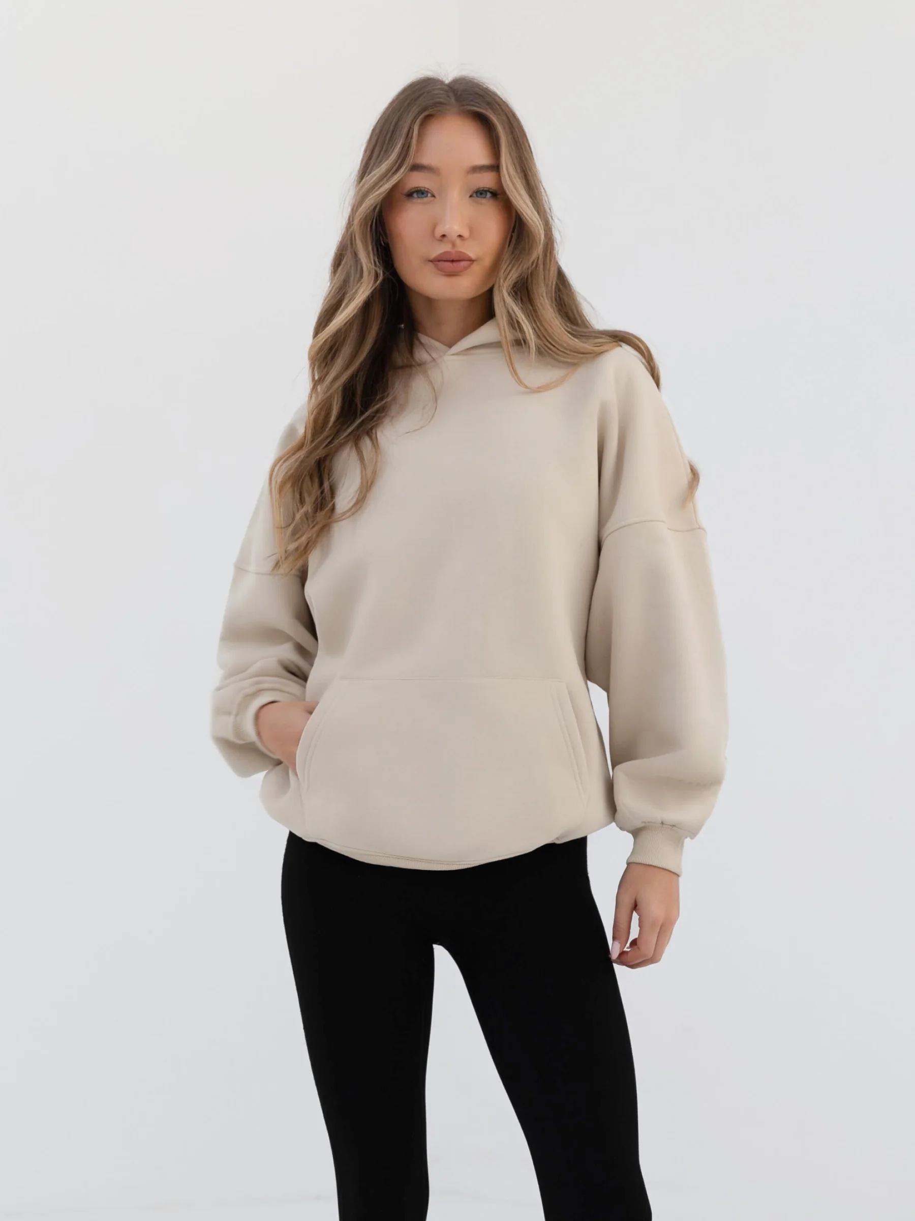Embroidered Isabel Oversized Hoodie - Bone - Winsoncom