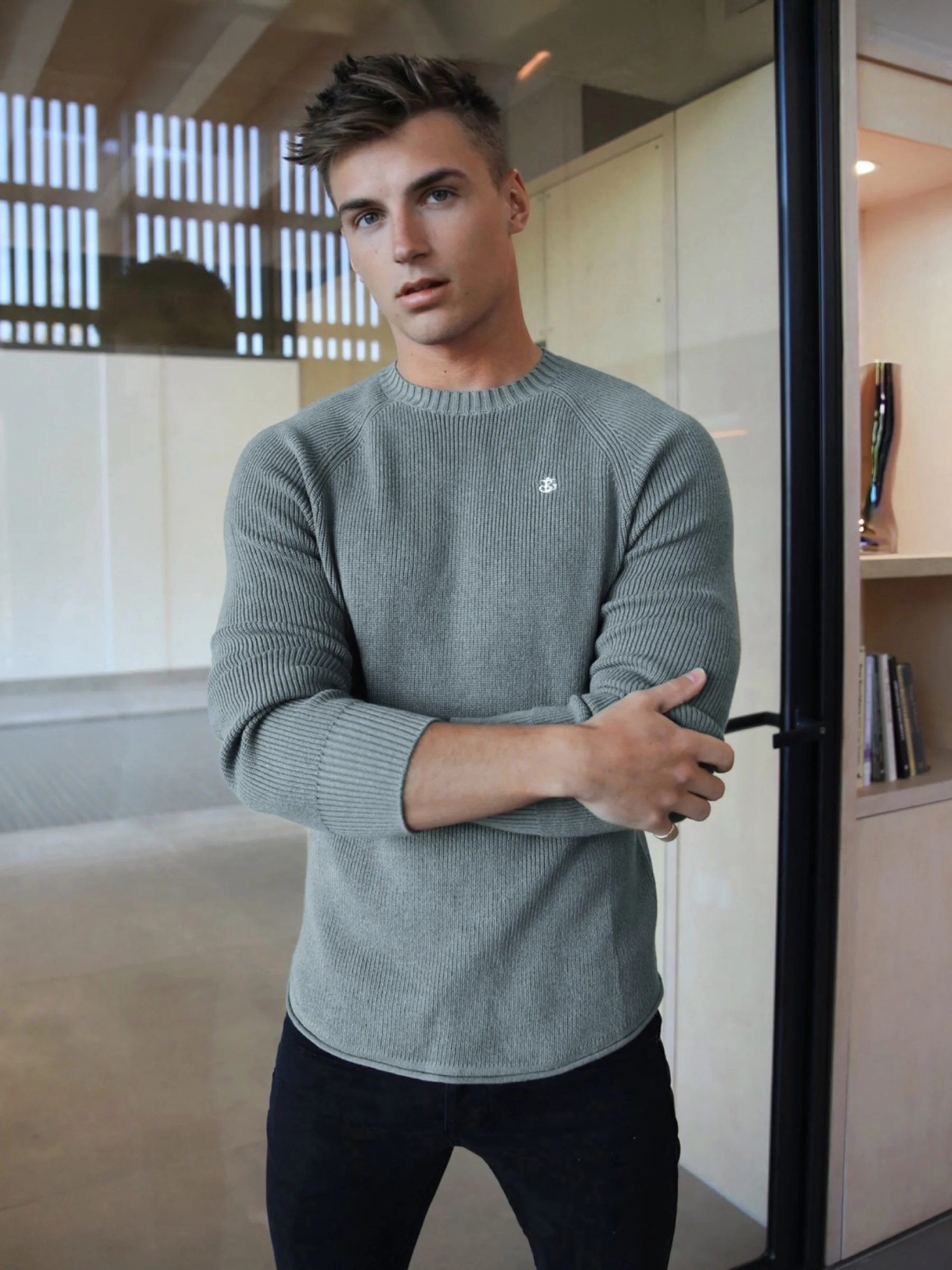 Olton Knit Jumper - Light Blue - Winsoncom