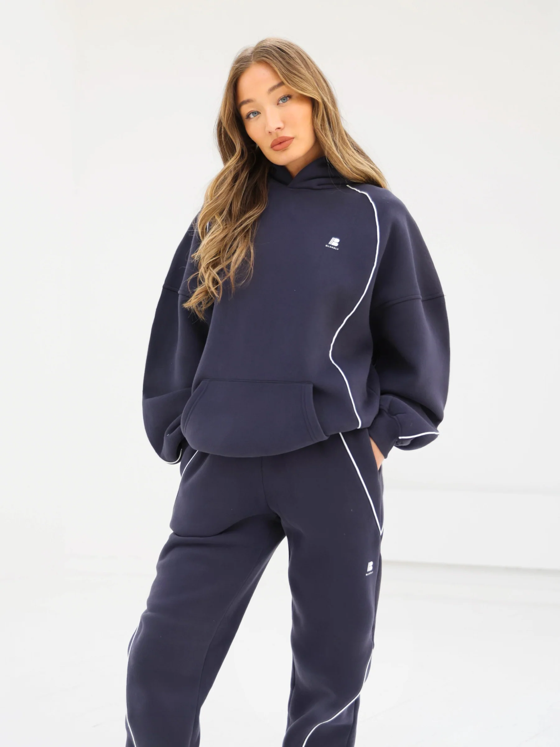 Seam Oversized Hoodie & Sweatpants Set - True Navy - Winsoncom