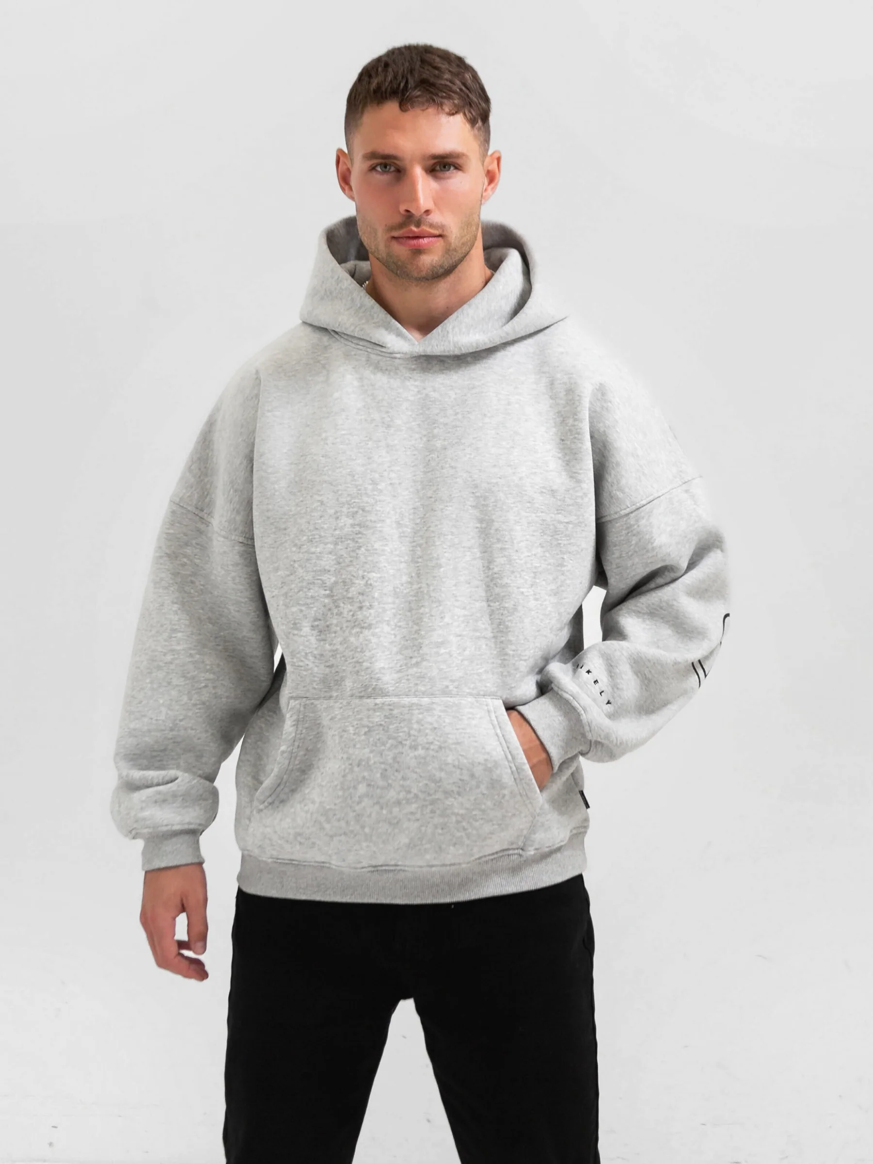 Outline Idris Oversized Hoodie - Marl Grey - Winsoncom