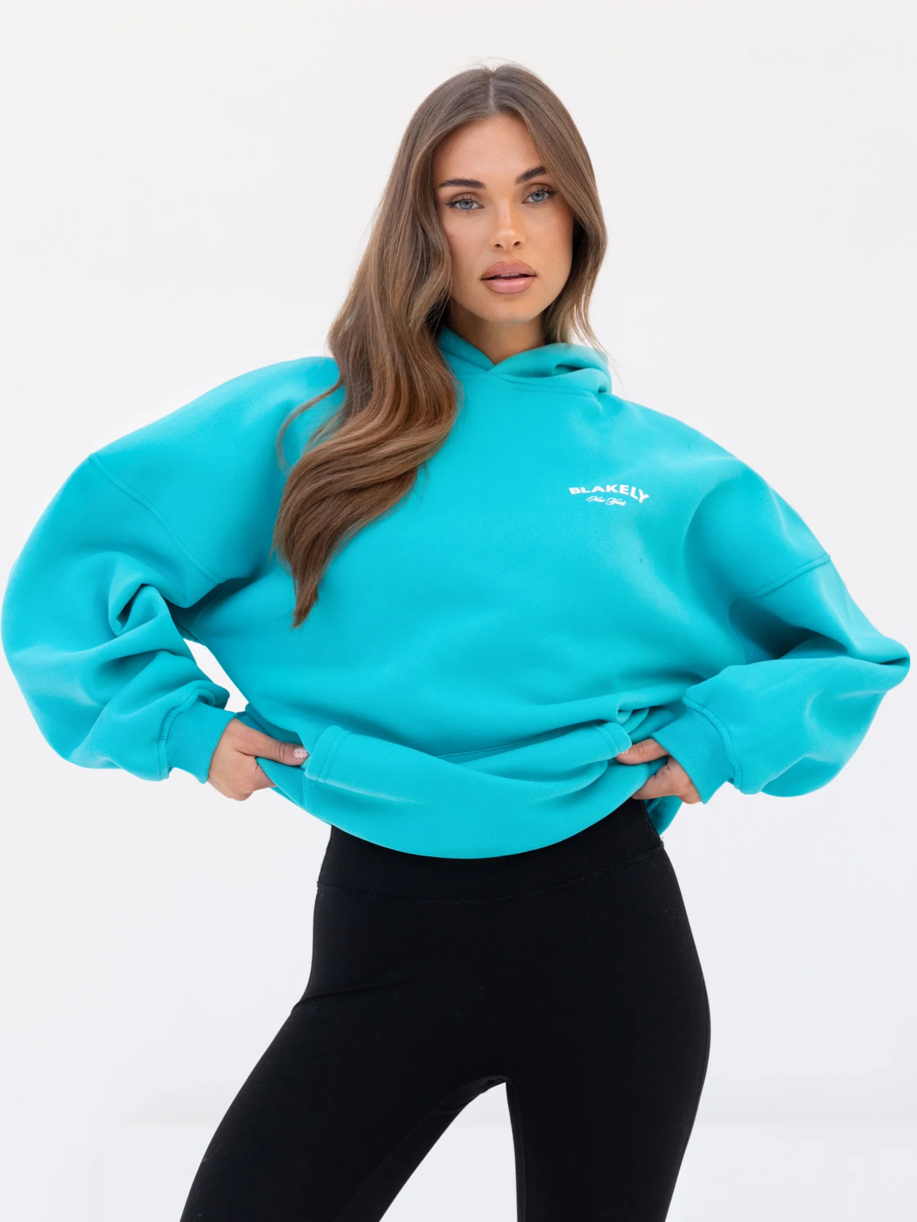 NY Crest Oversized Hoodie - Aqua - Winsoncom