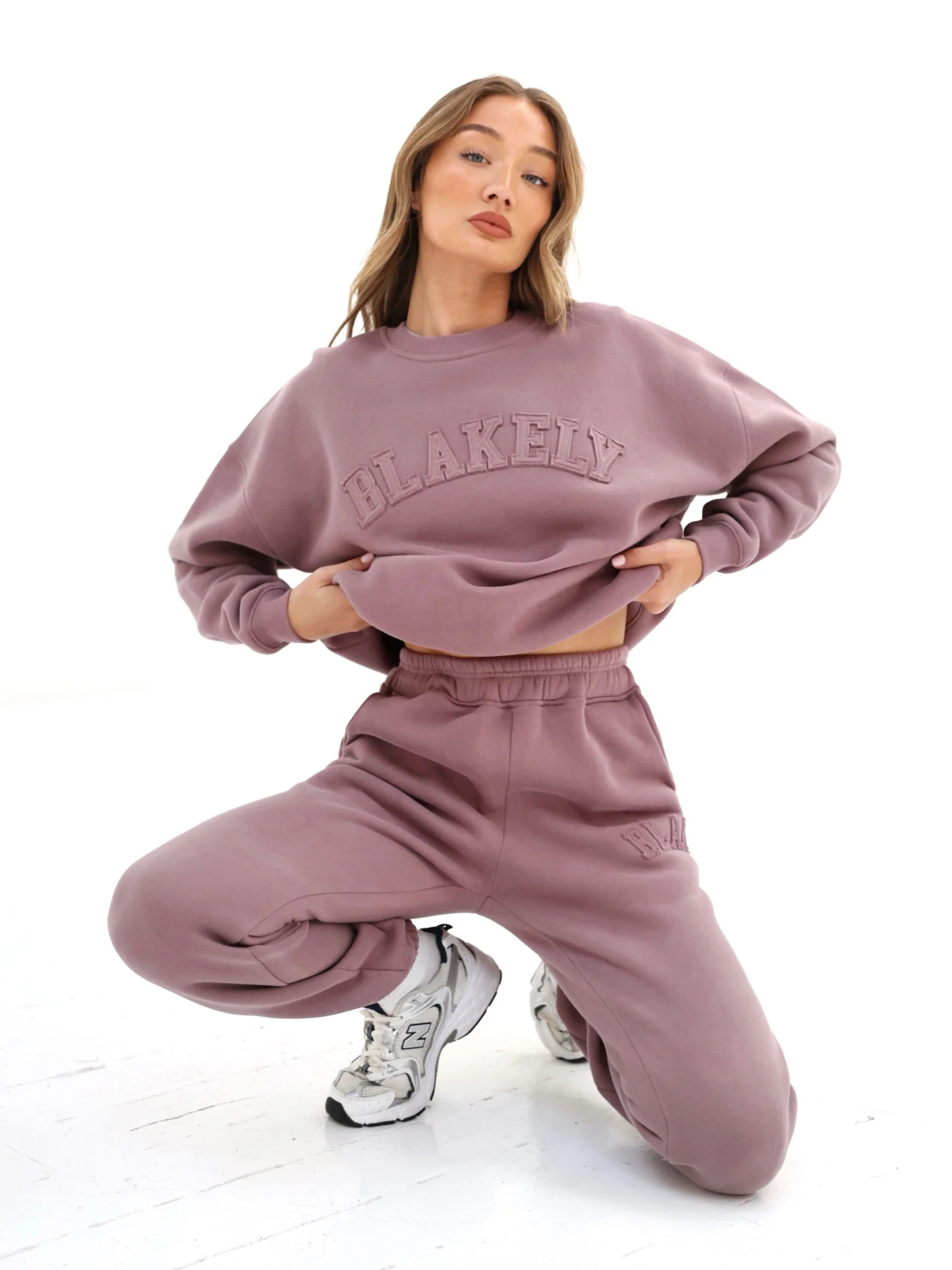 Tonal Varsity Oversized Jumper - Soft Mauve - Winsoncom
