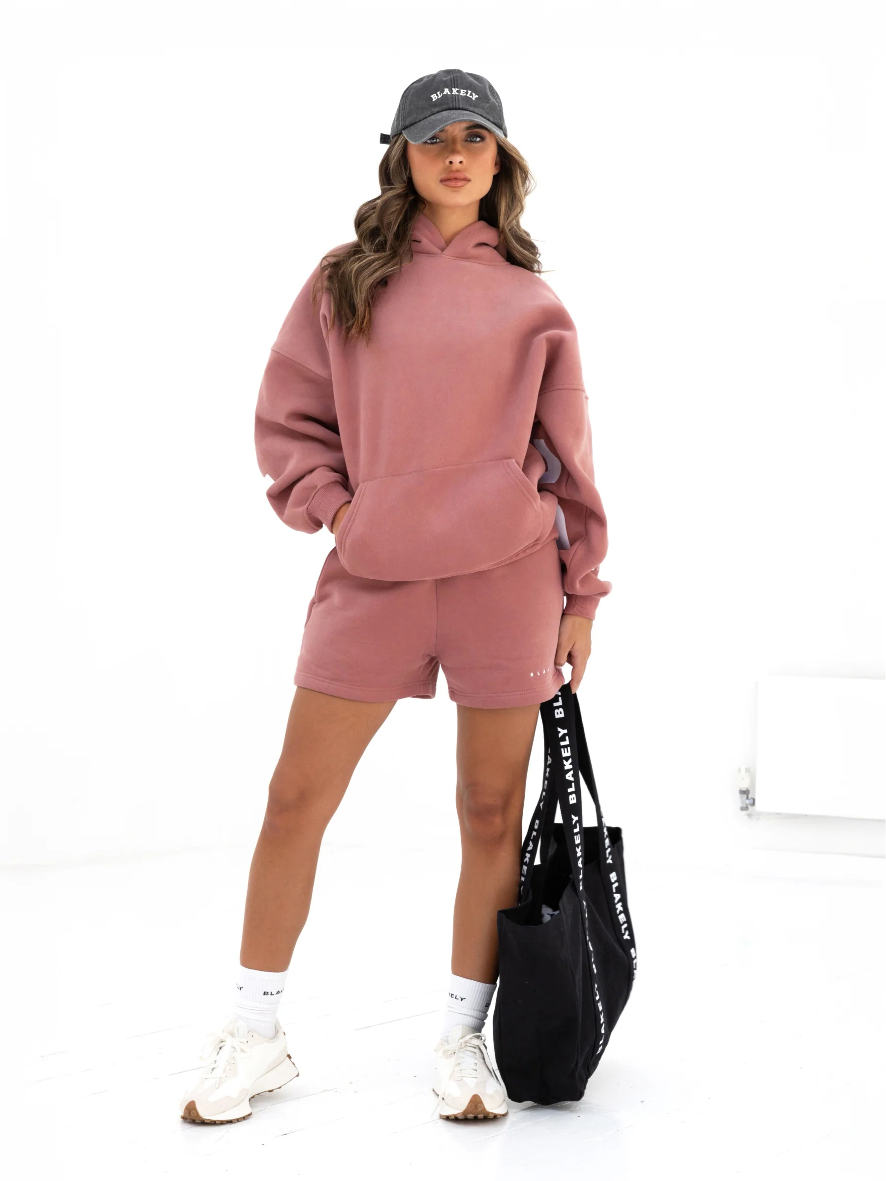 Isabel Hoodie & Jogger Shorts Set - Blush Brown - Winsoncom
