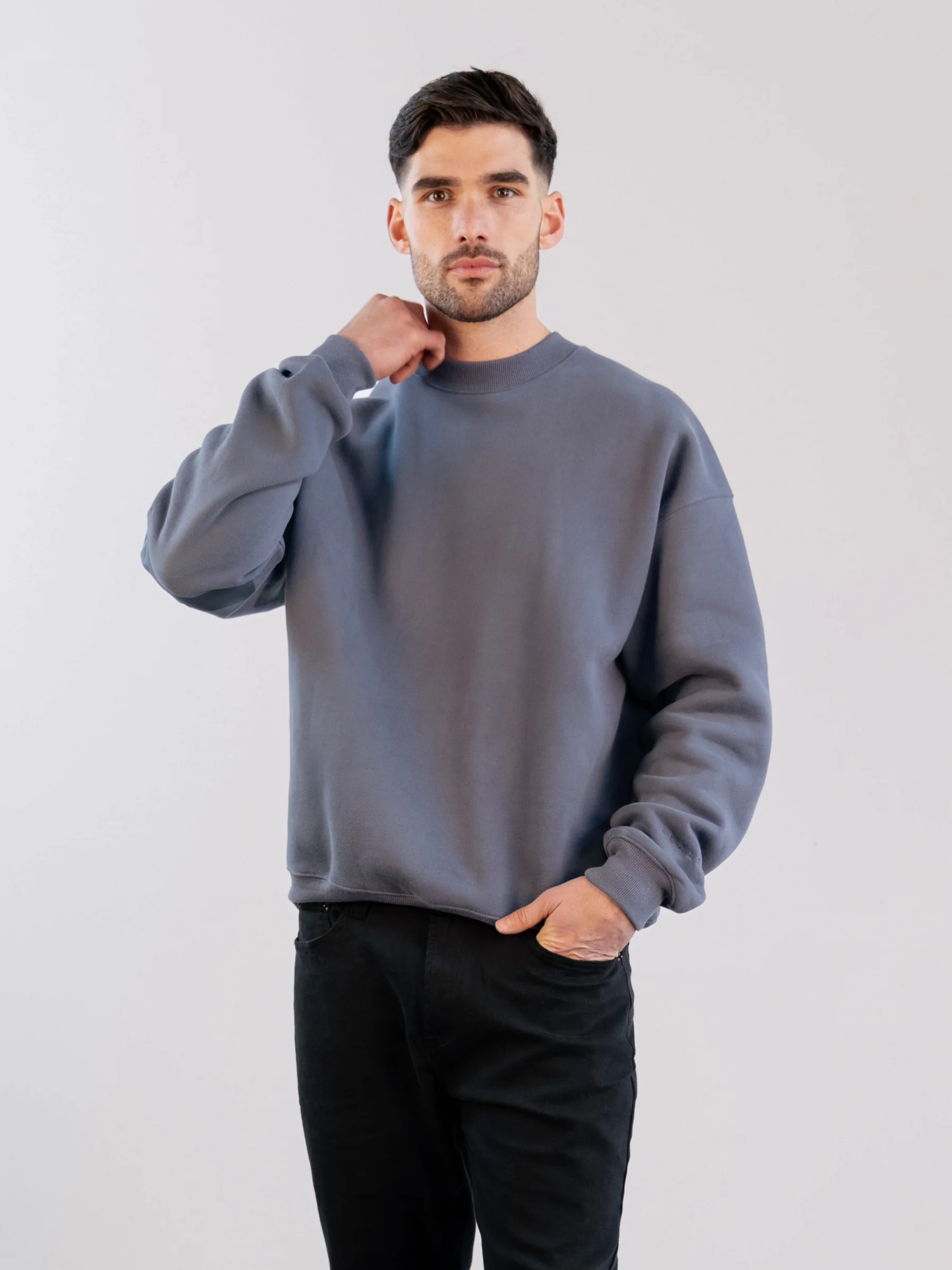 Tonal Idris Oversized Jumper - Blue - Winsoncom