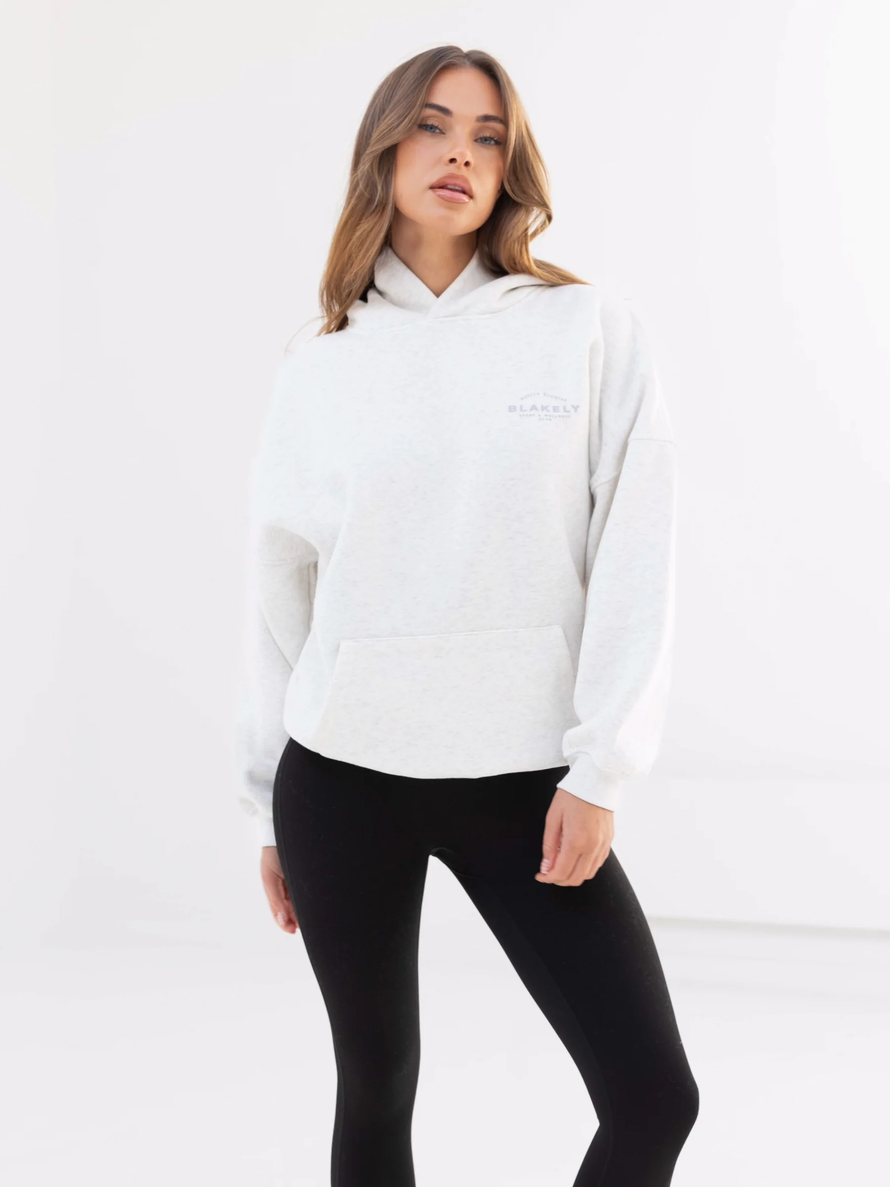Active Studios Oversized Hoodie - Marl White & Light Violet - Winsoncom