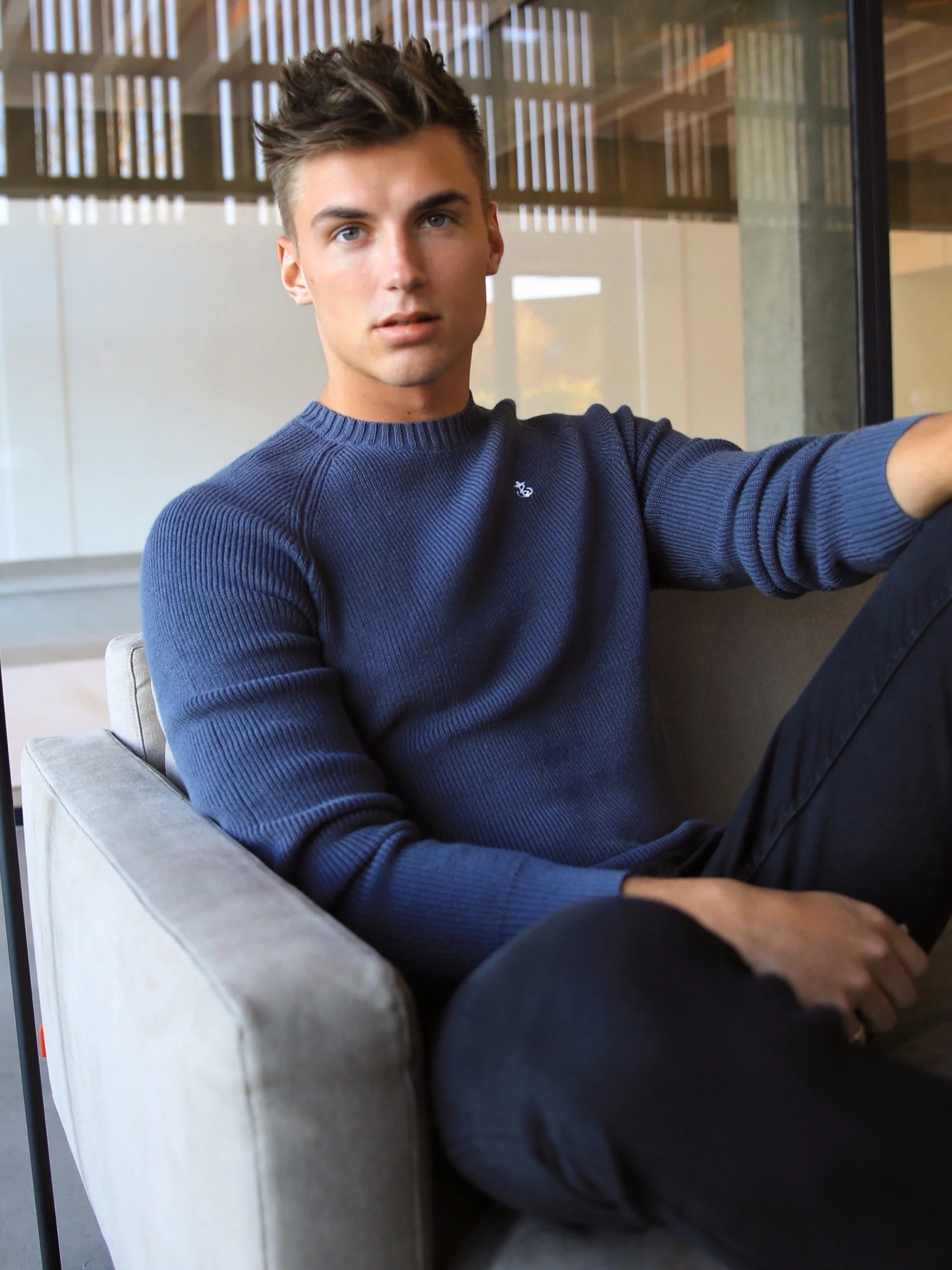 Olton Knit Jumper - Deep Blue - Winsoncom