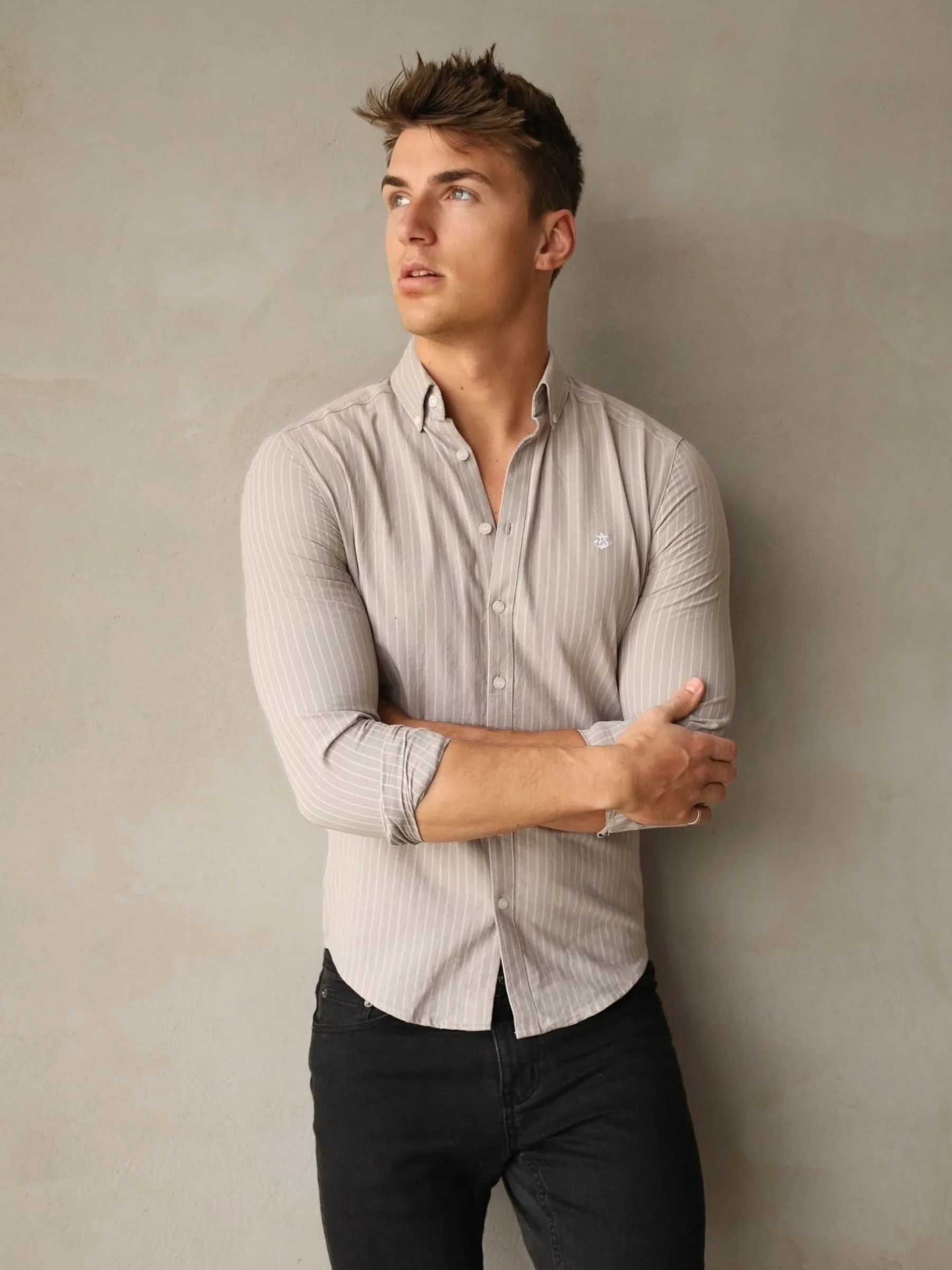 Modena Stripe Shirt - Light Grey - Winsoncom