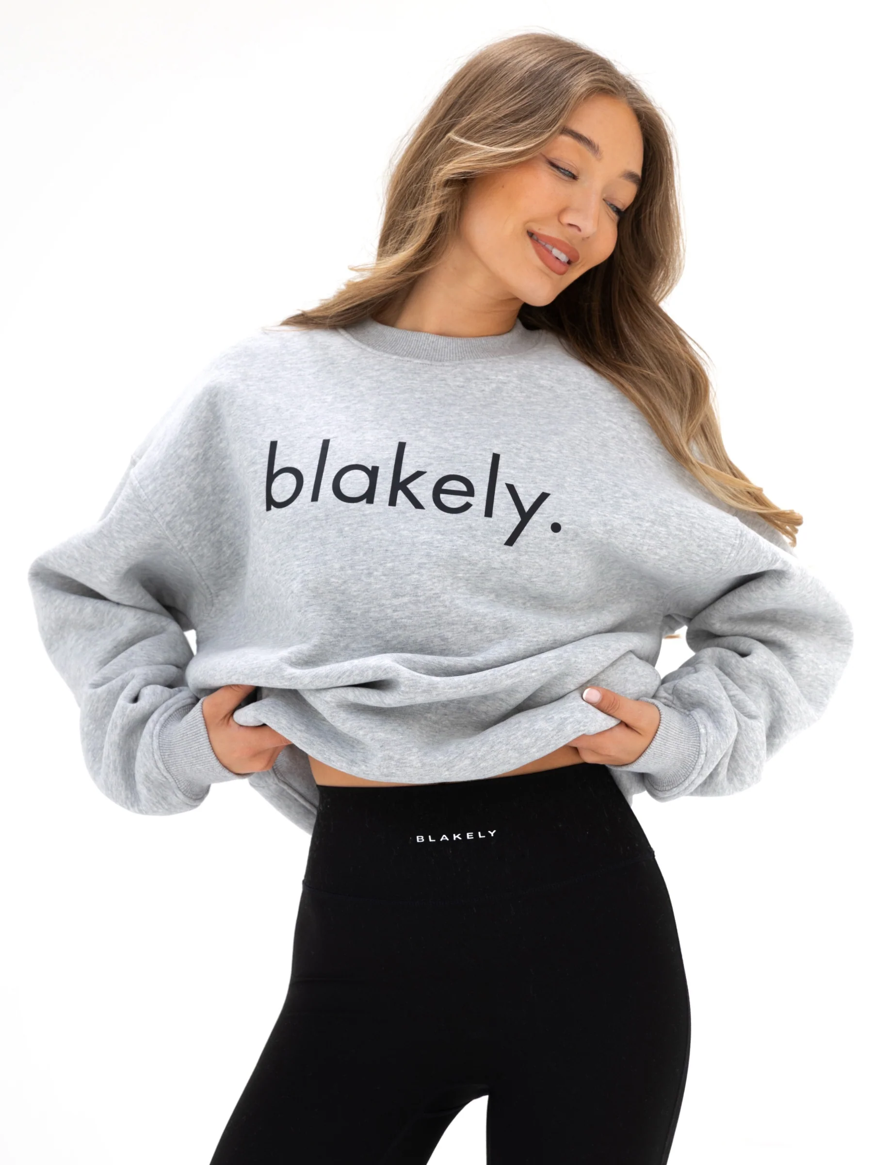 Logo Oversized Jumper - Marl Grey - Winsoncom