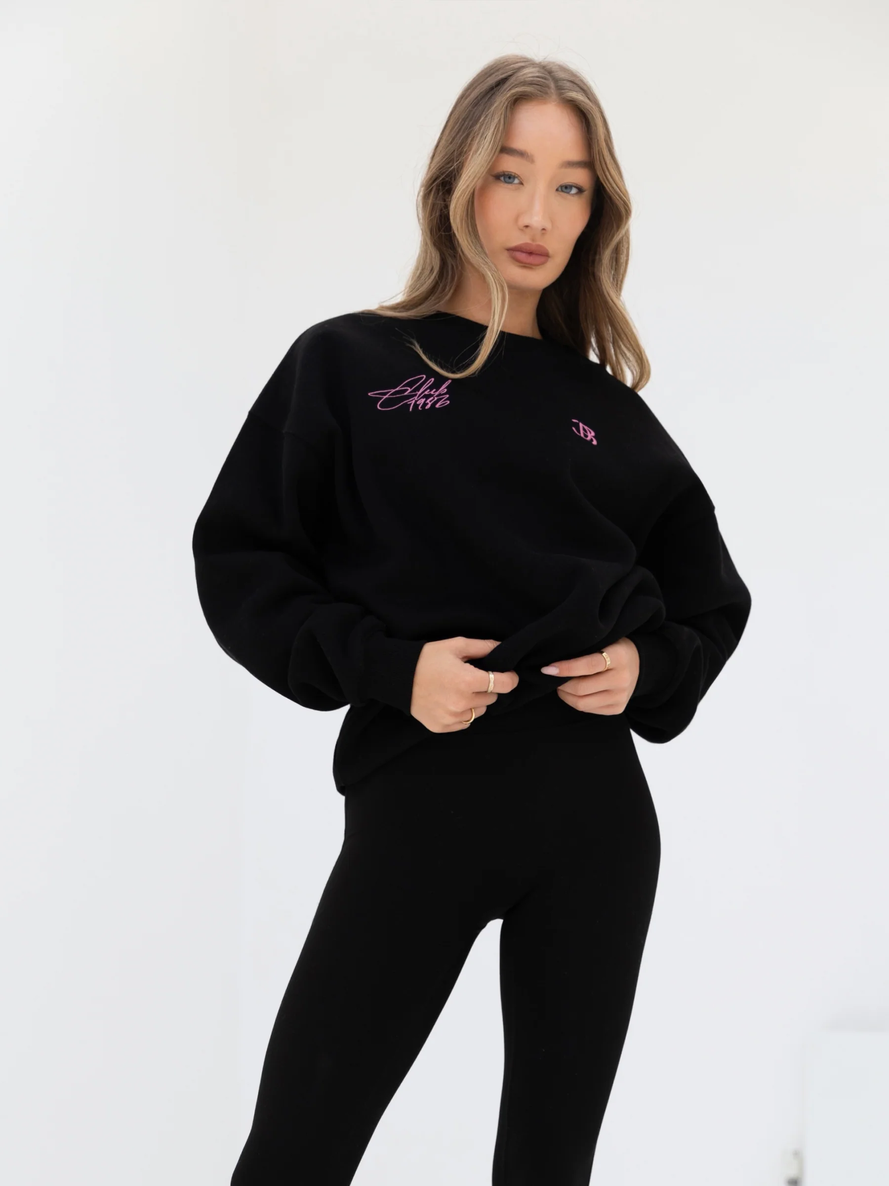 Club Oversized Jumper - Black & Pink - Winsoncom