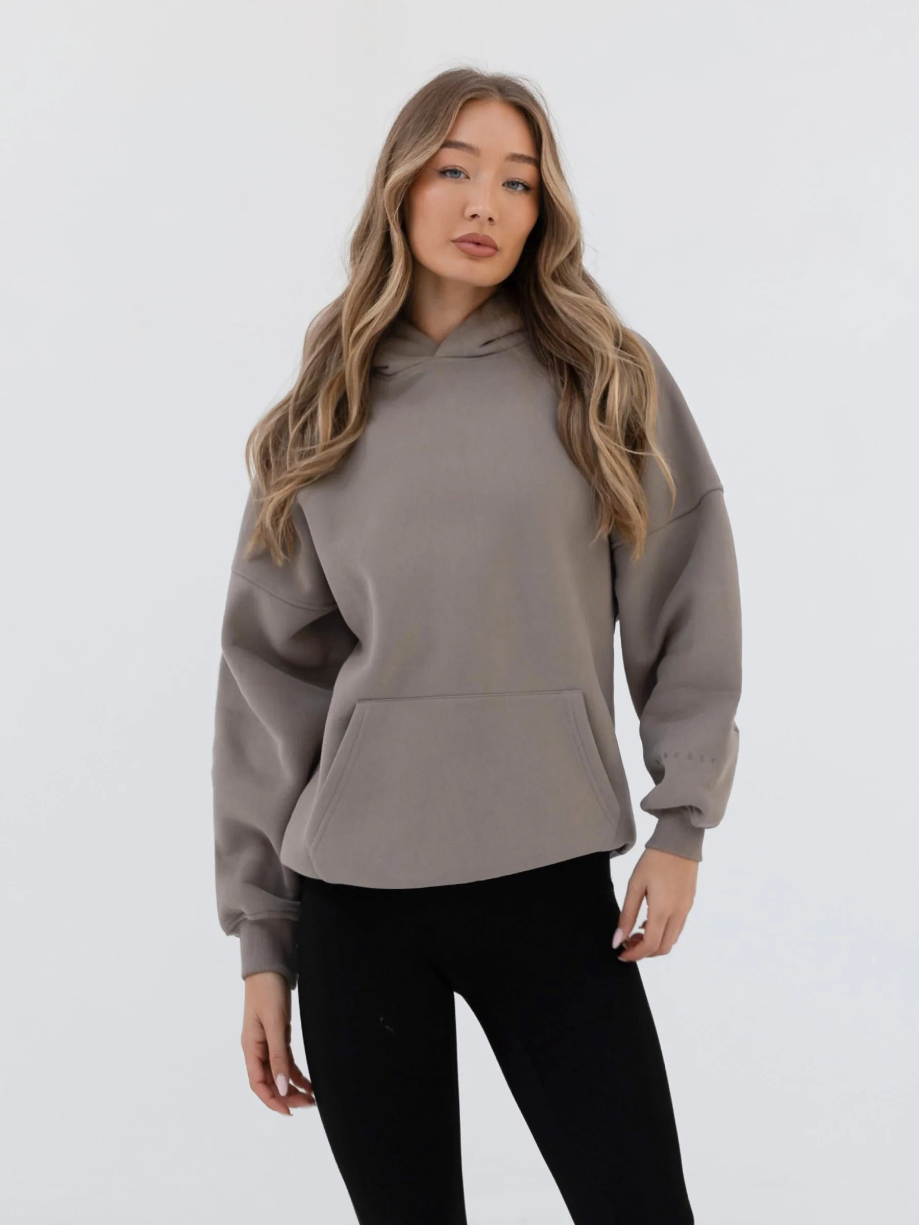 Embroidered Isabel Oversized Hoodie - Neutral Grey - Winsoncom