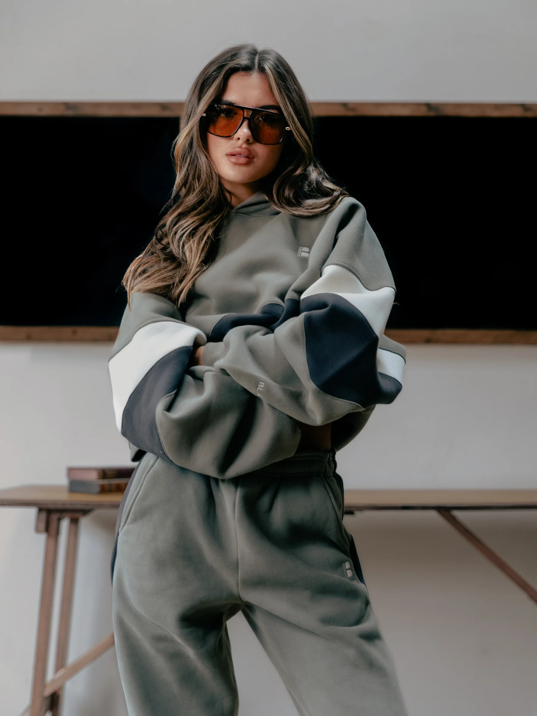 Panel Oversized Hoodie - Safari Green - Winsoncom