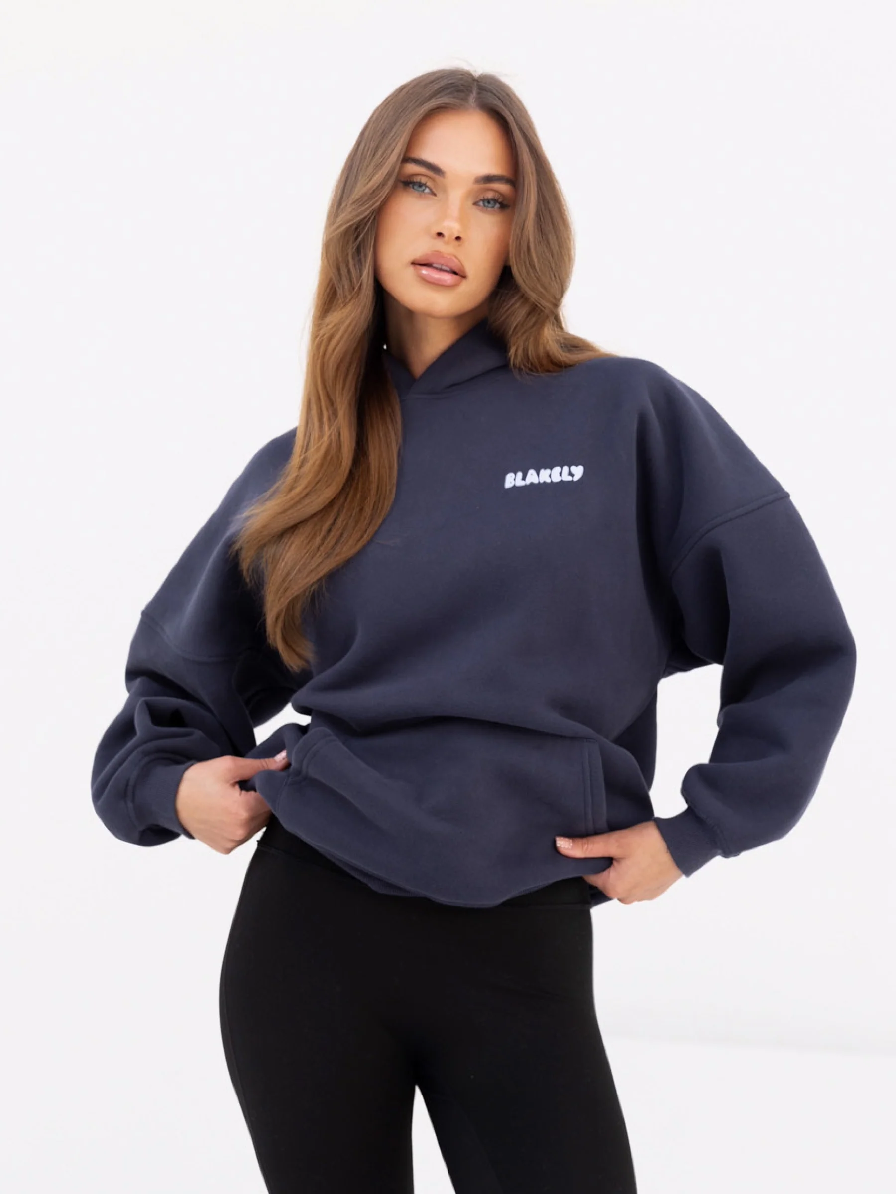 Cloud  Print Oversized Hoodie - True Navy - Winsoncom