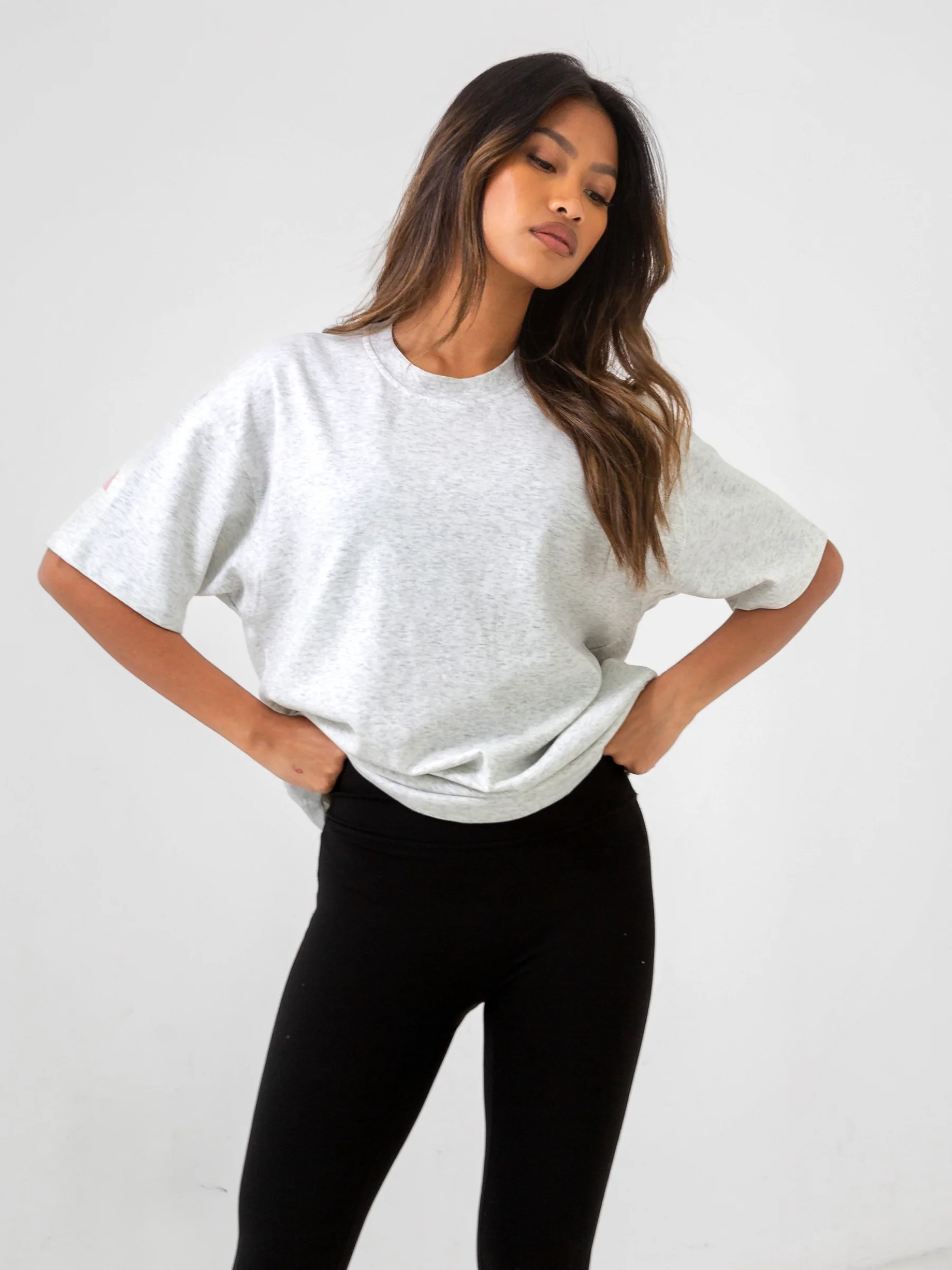 Isabel Oversized T-Shirt - Marl White - Winsoncom