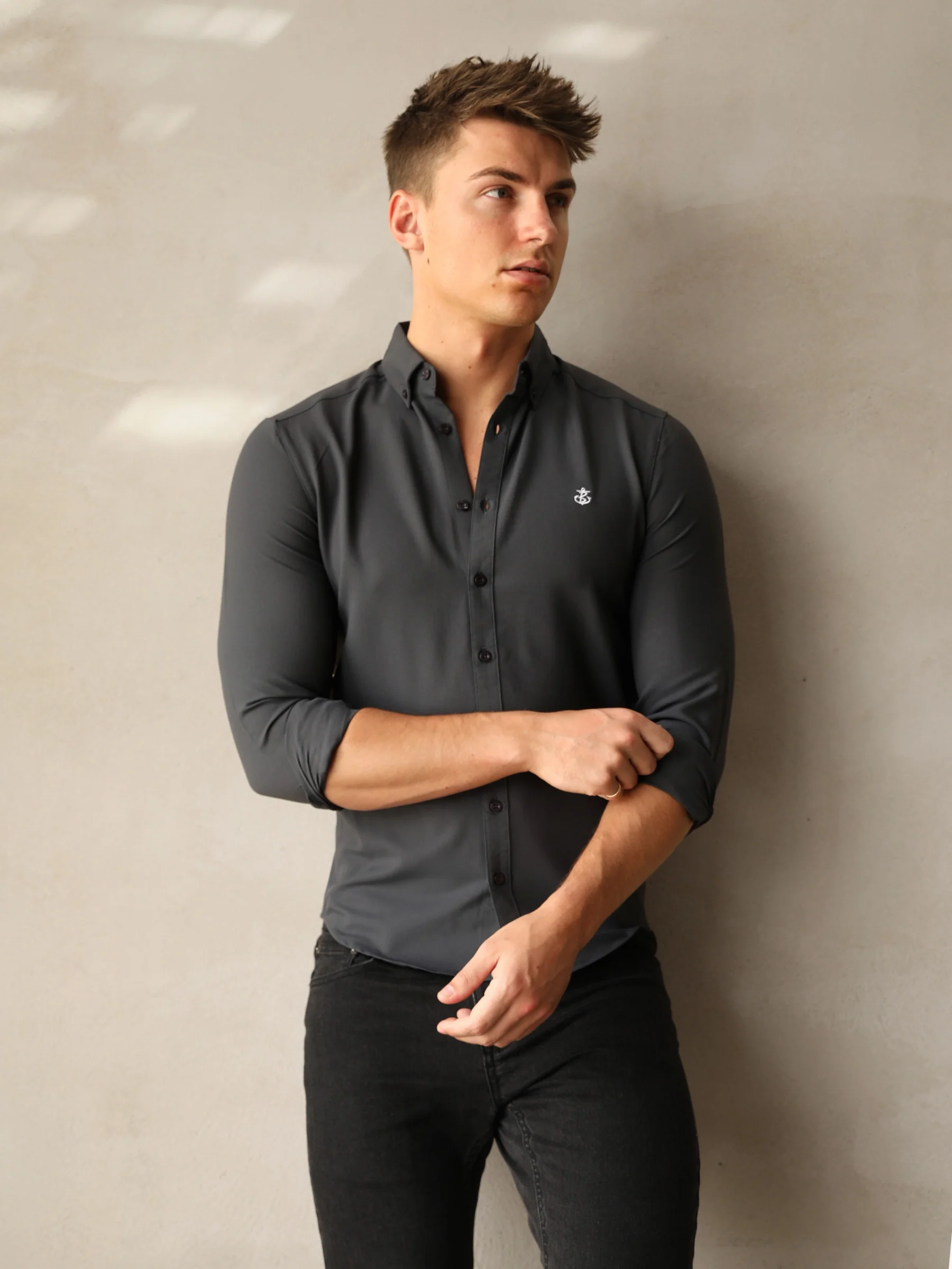 Carter Long Sleeve Shirt - Petrol Blue - Winsoncom