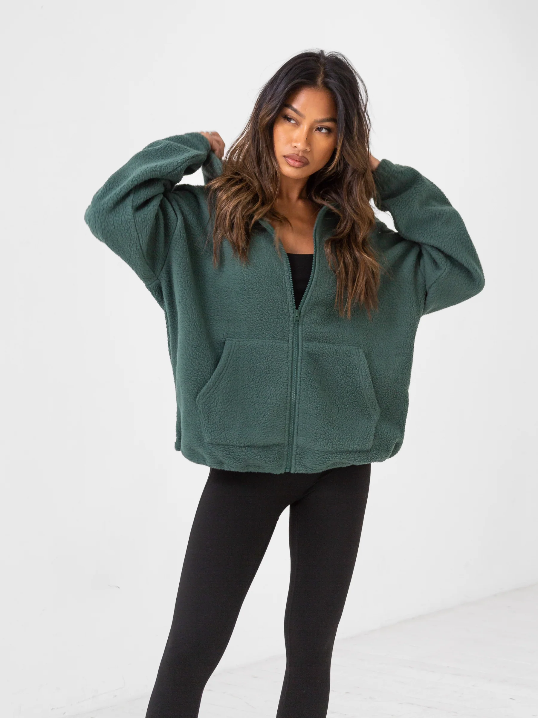 Borg Full Zip Hoodie - Green - Winsoncom