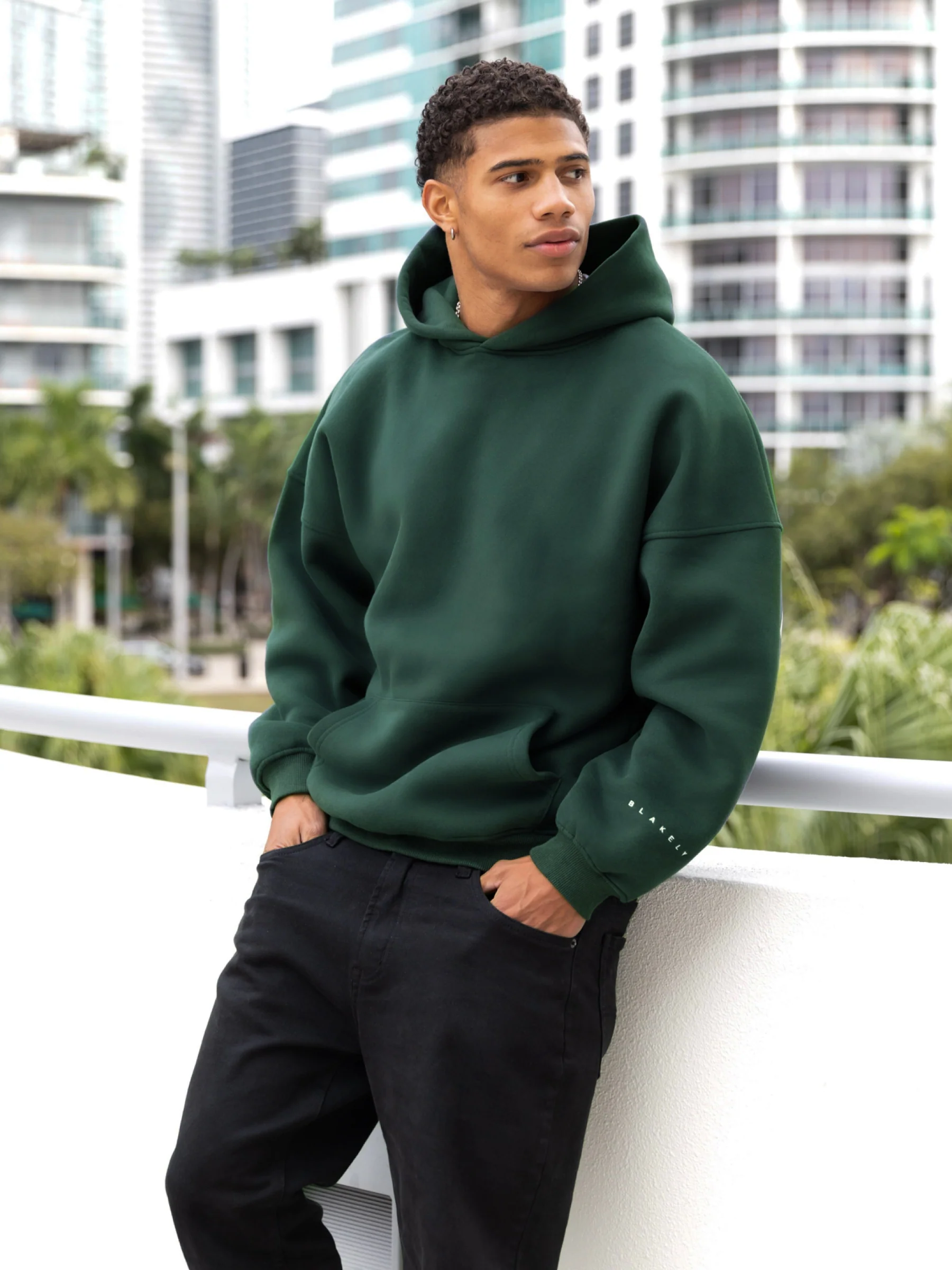 Idris Oversized Hoodie - Pine Green - Winsoncom
