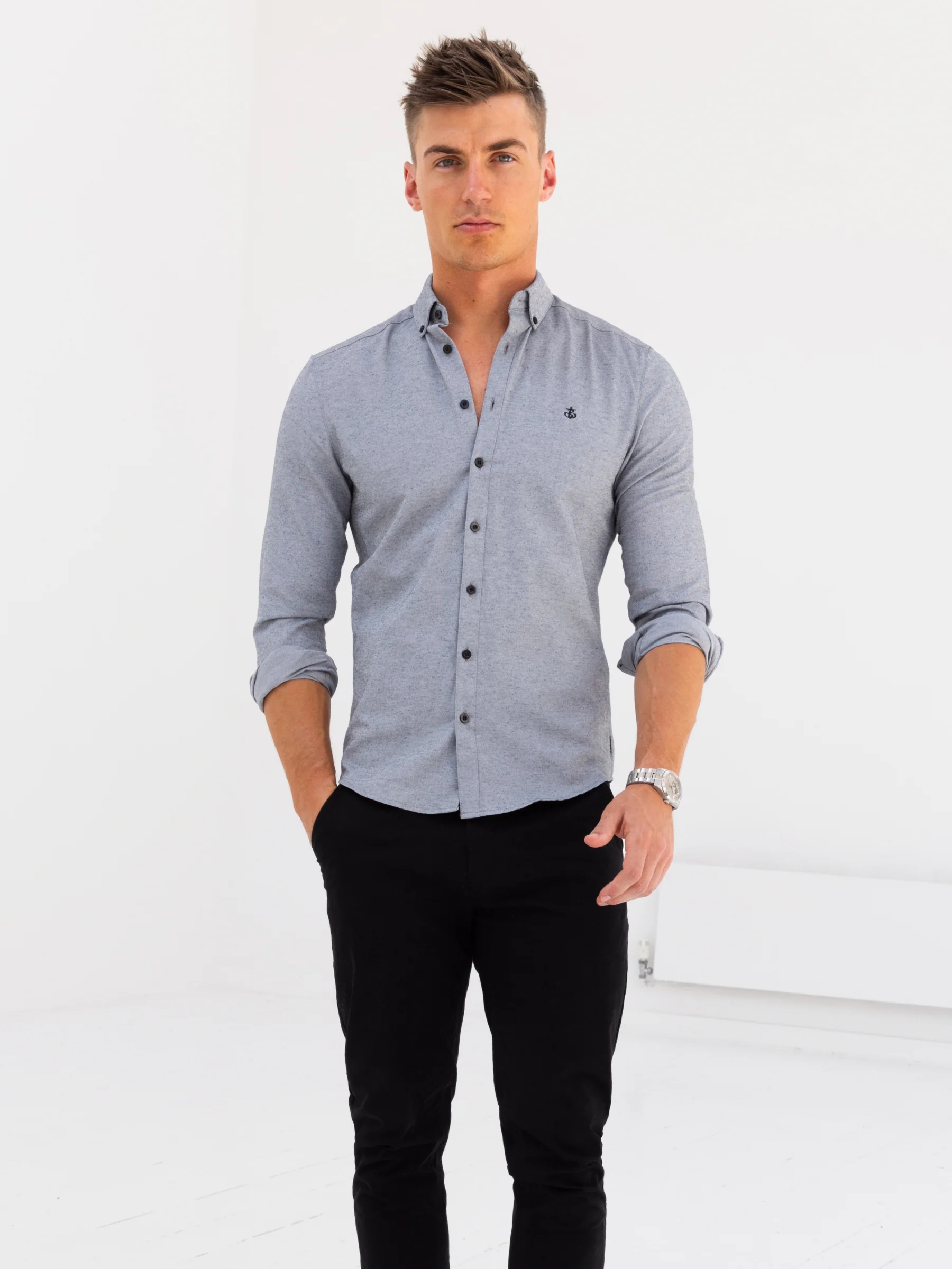 Dallas Long Sleeve Shirt - Grey - Winsoncom
