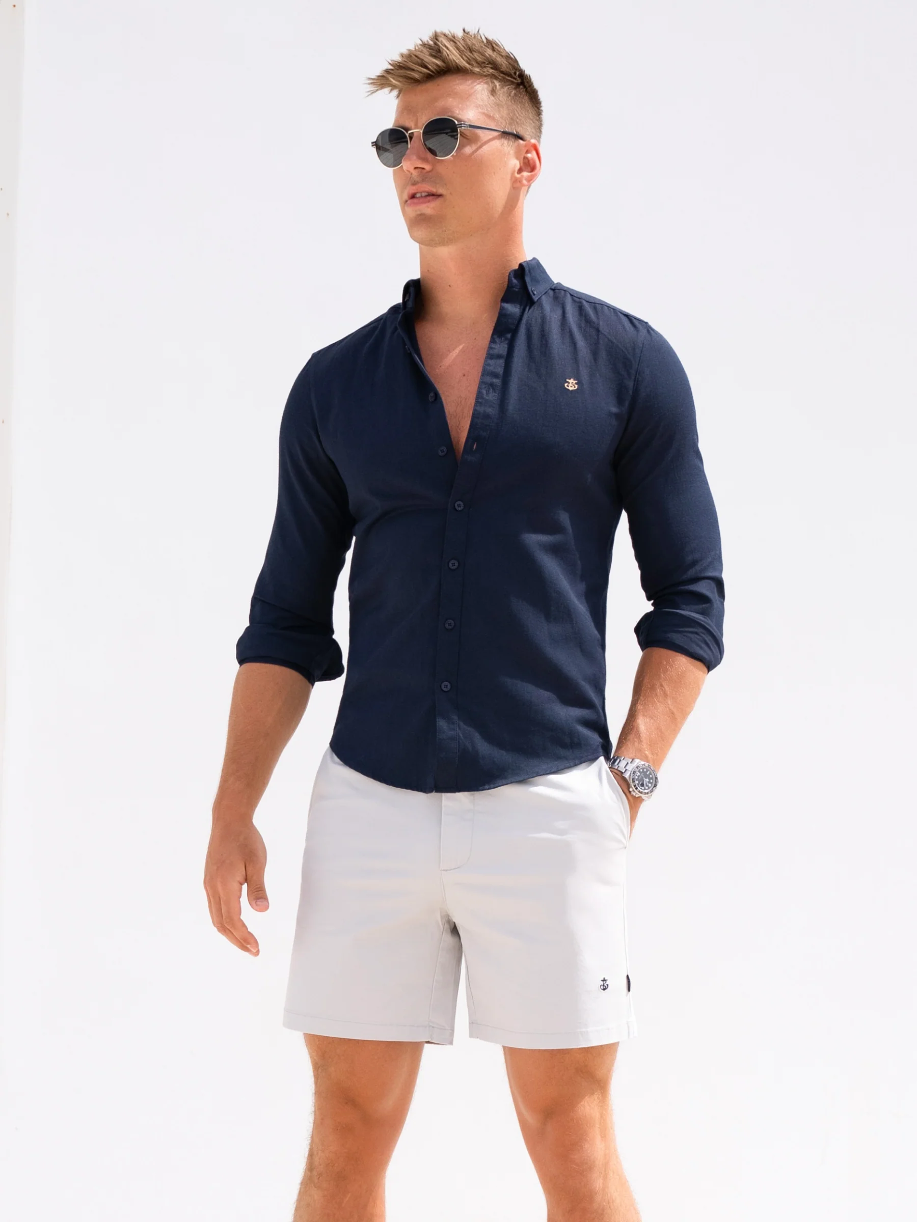 Stretch Chino Shorts - Light Grey - Winsoncom