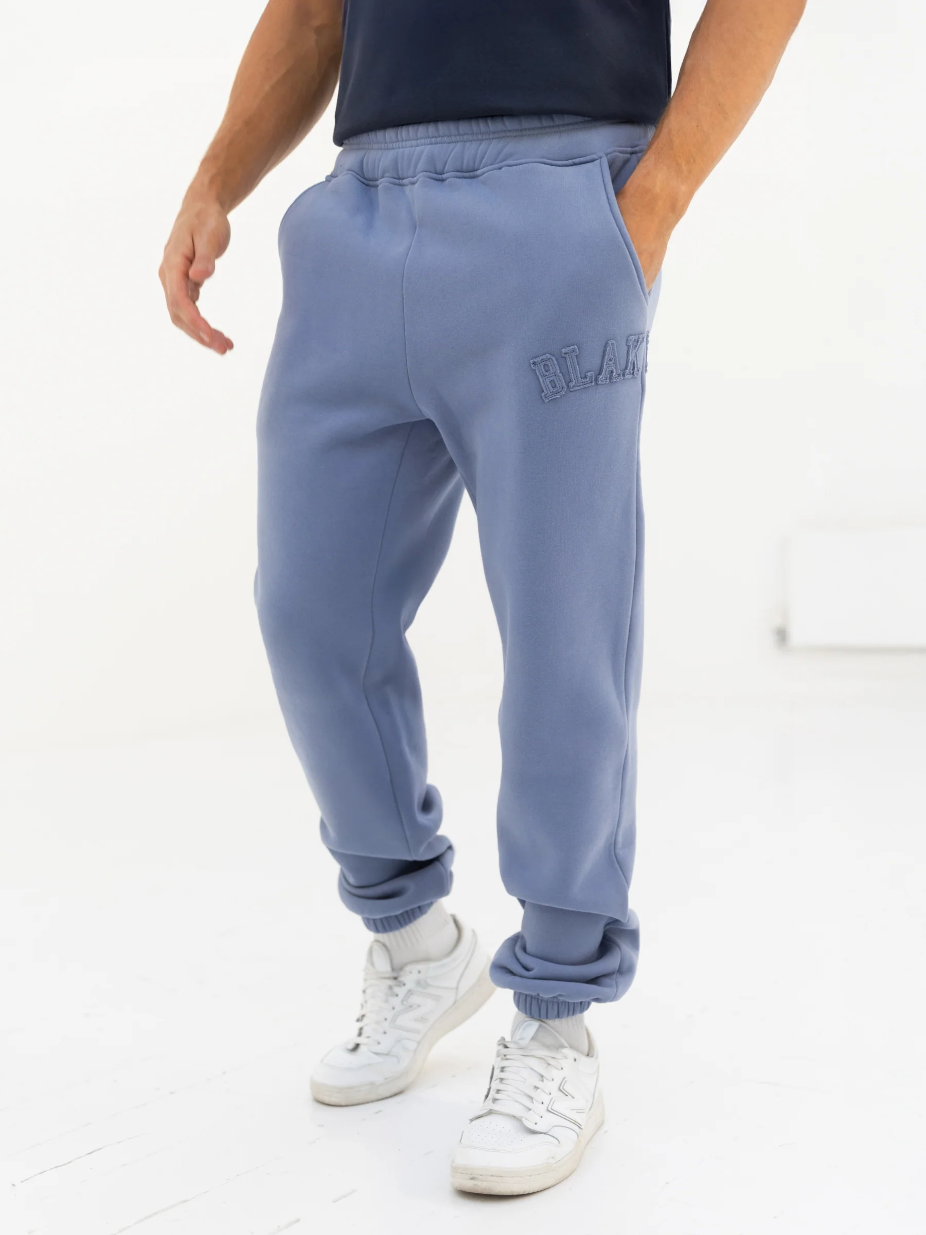 Tonal Varsity Relaxed Sweatpants - Granite Blue - Winsoncom