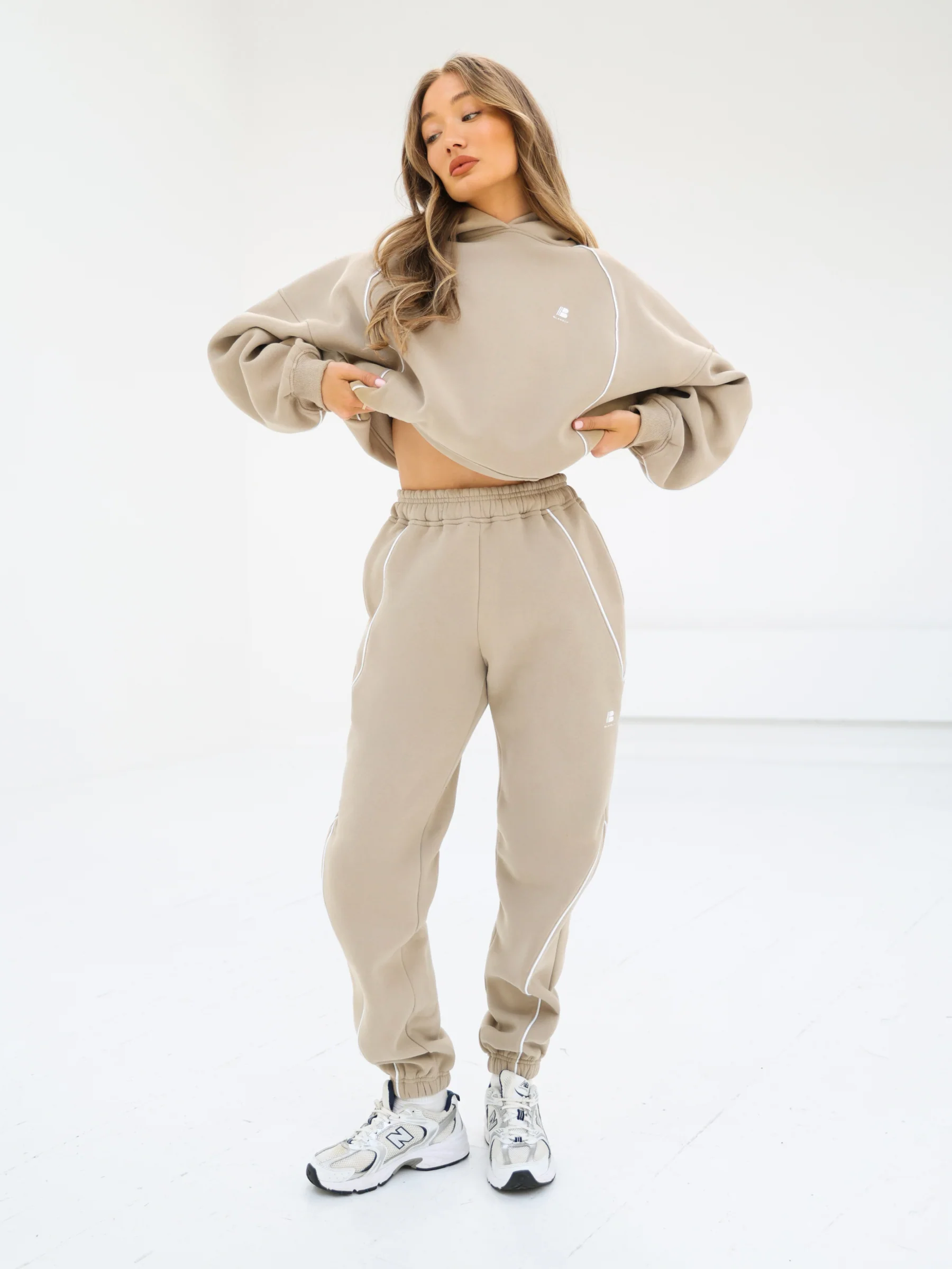 Seam Oversized Hoodie & Sweatpants Set - Washed Khaki - Winsoncom