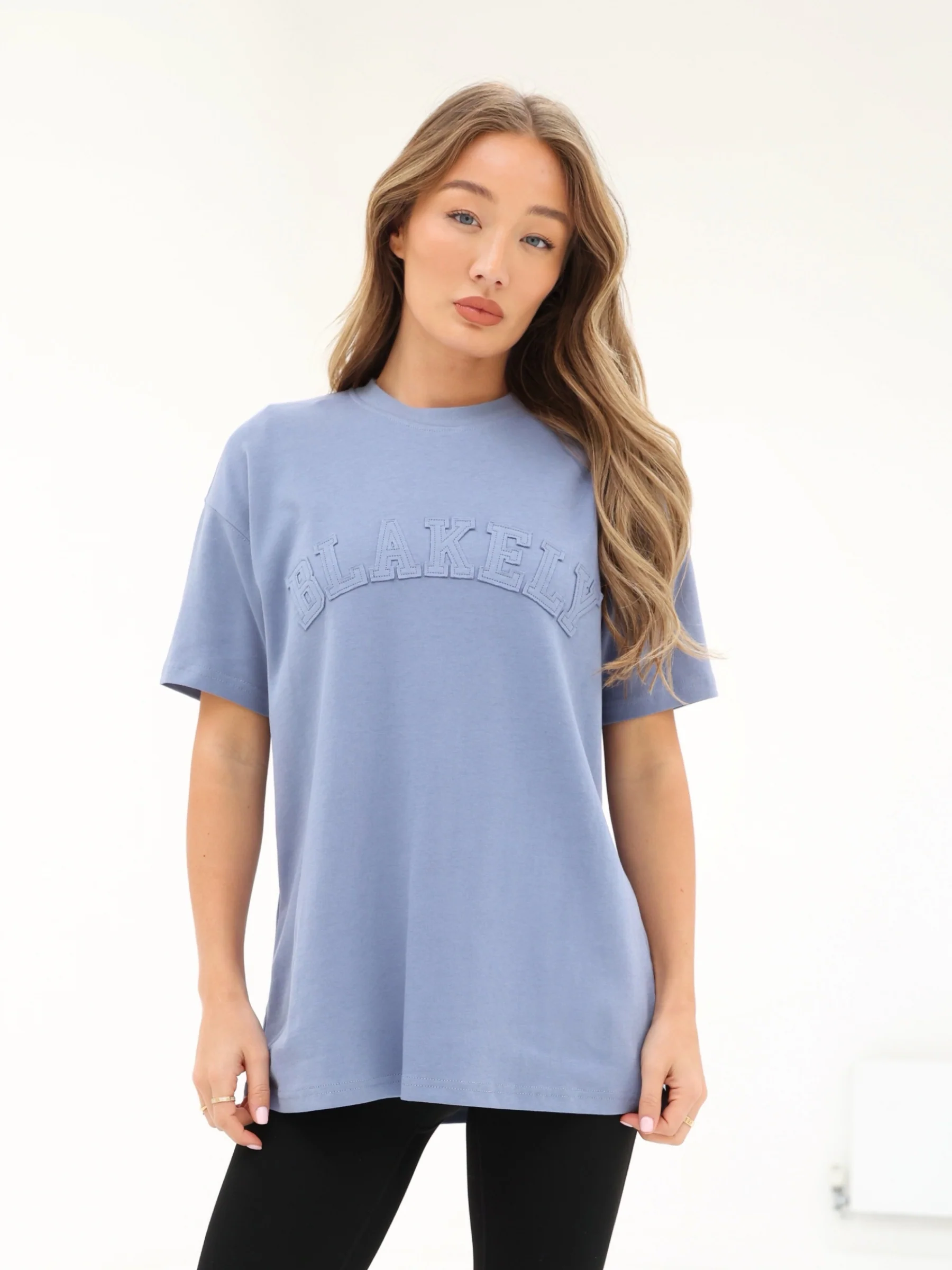 Tonal Varsity Oversized T-Shirt - Granite Blue - Winsoncom