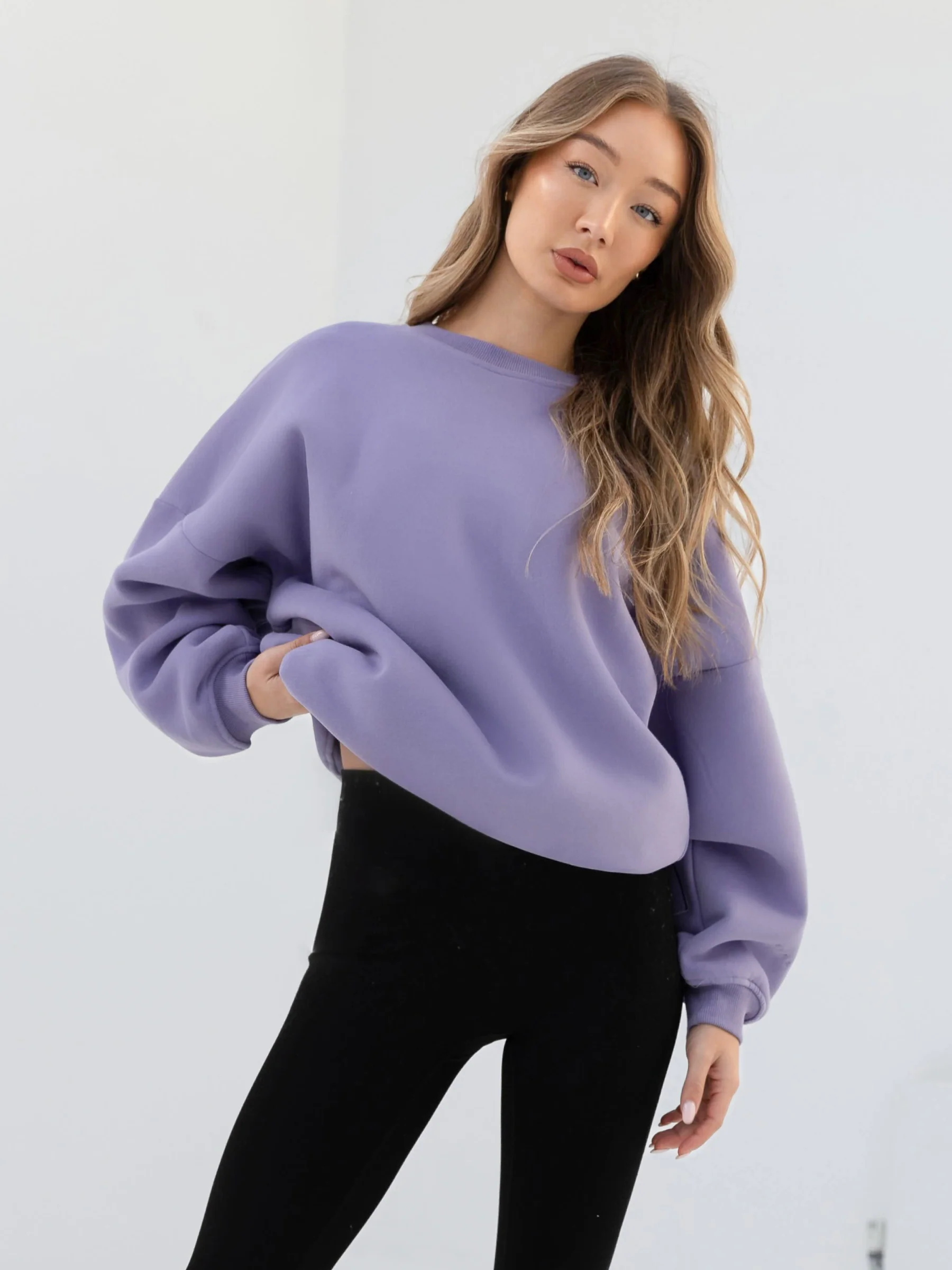 Embroidered Isabel Oversized Jumper - Lilac - Winsoncom