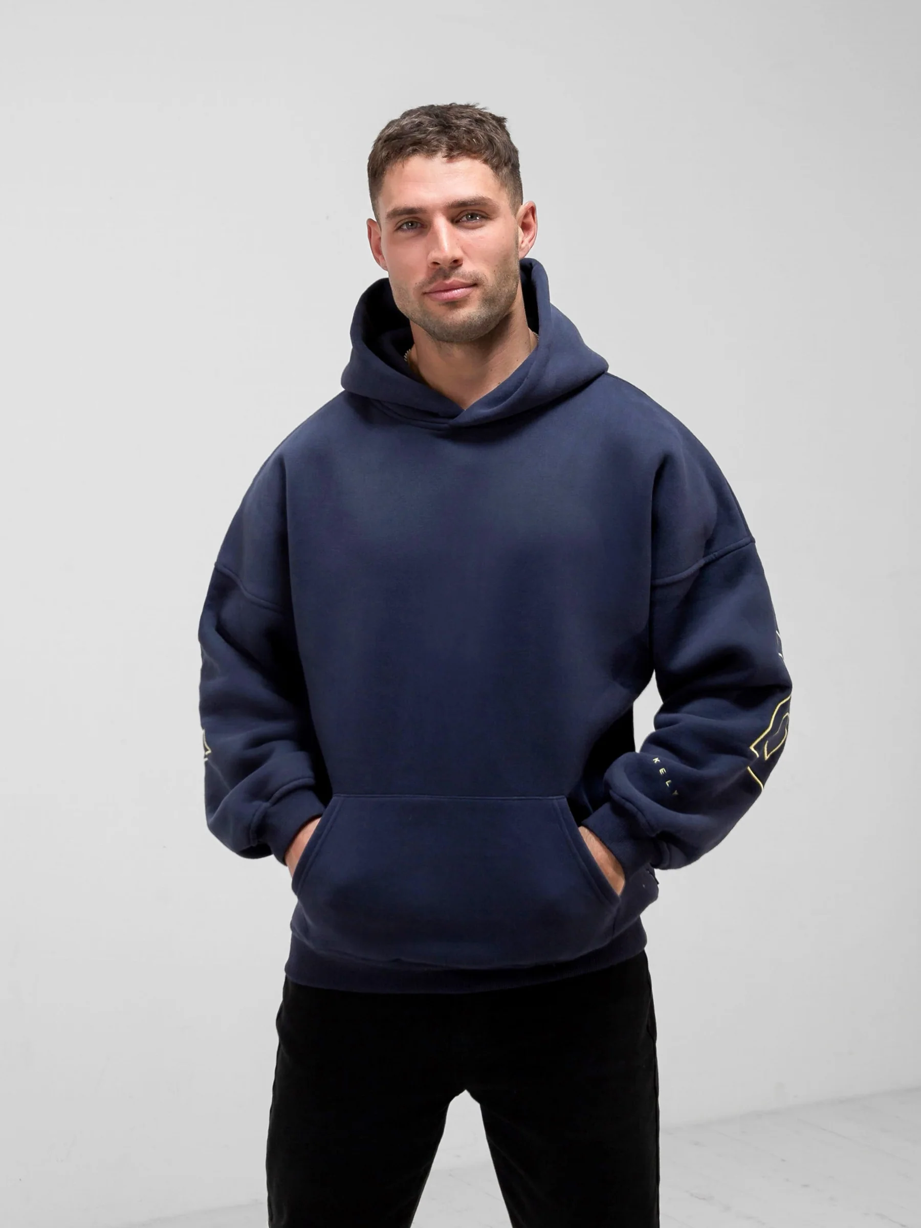 Embroidered Idris Oversized Hoodie - Yellow - Winsoncom