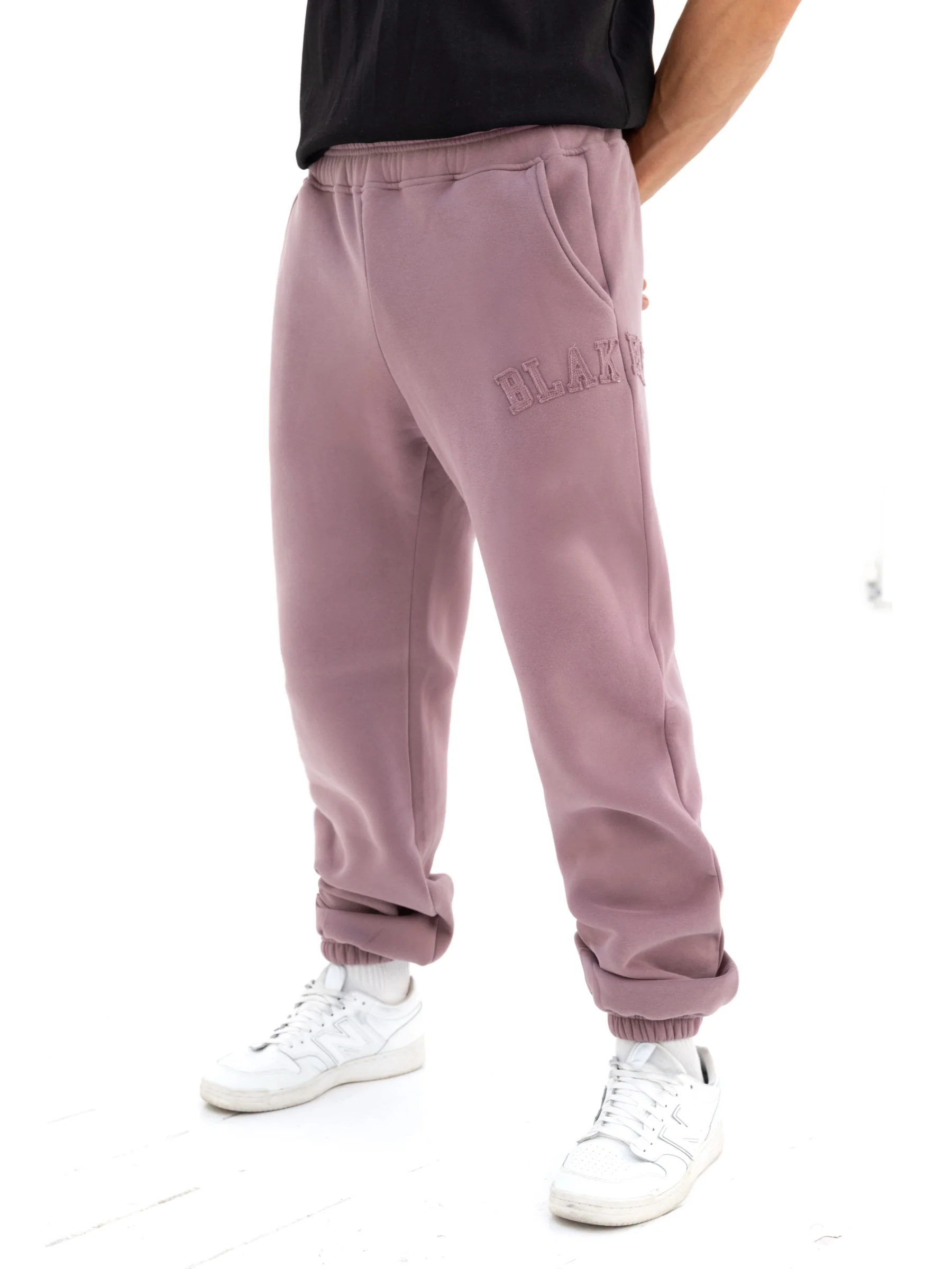 Tonal Varsity Relaxed Sweatpants - Soft Mauve - Winsoncom
