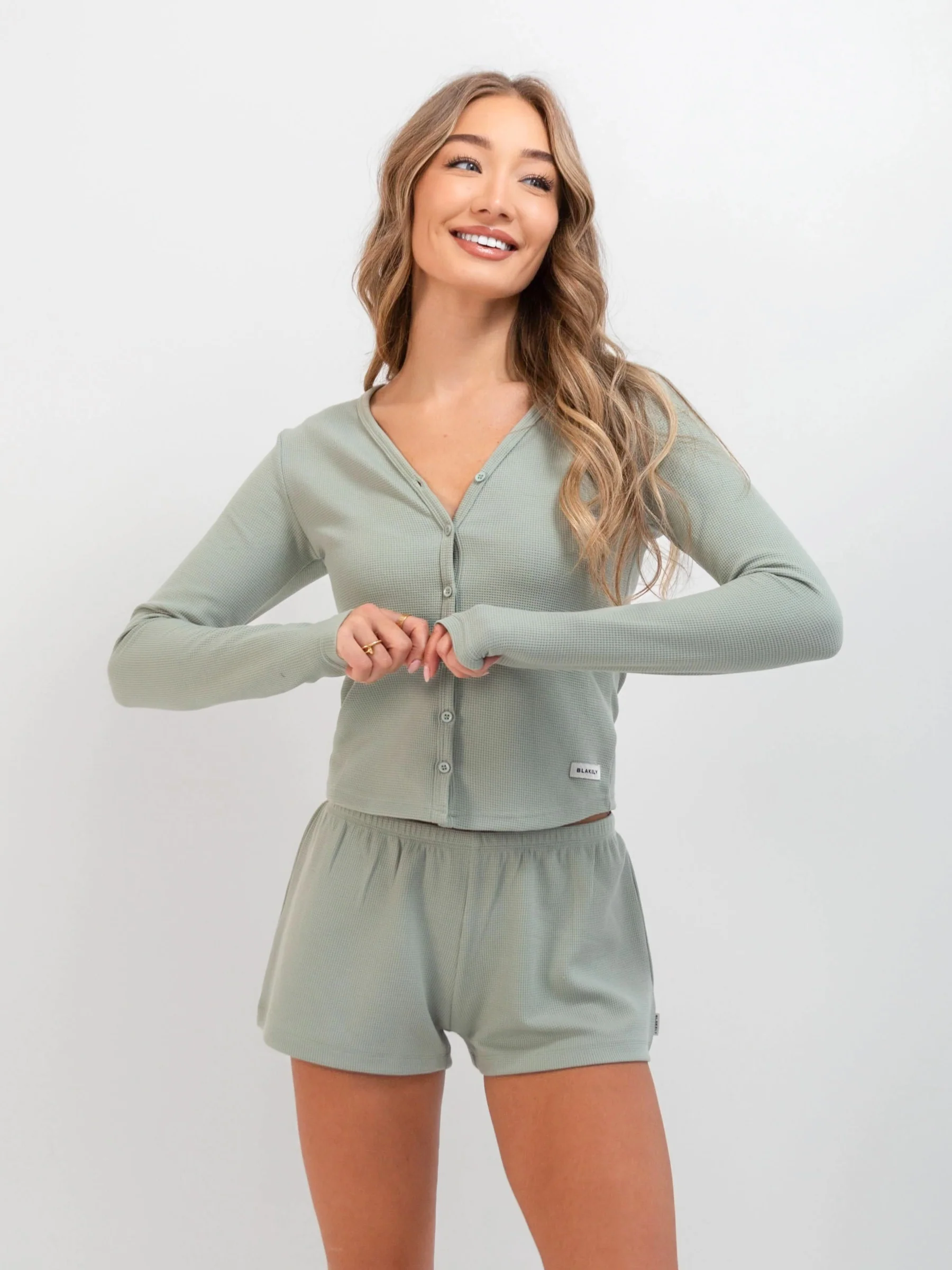 Soft Waffle Shorts - Sage Green - Winsoncom