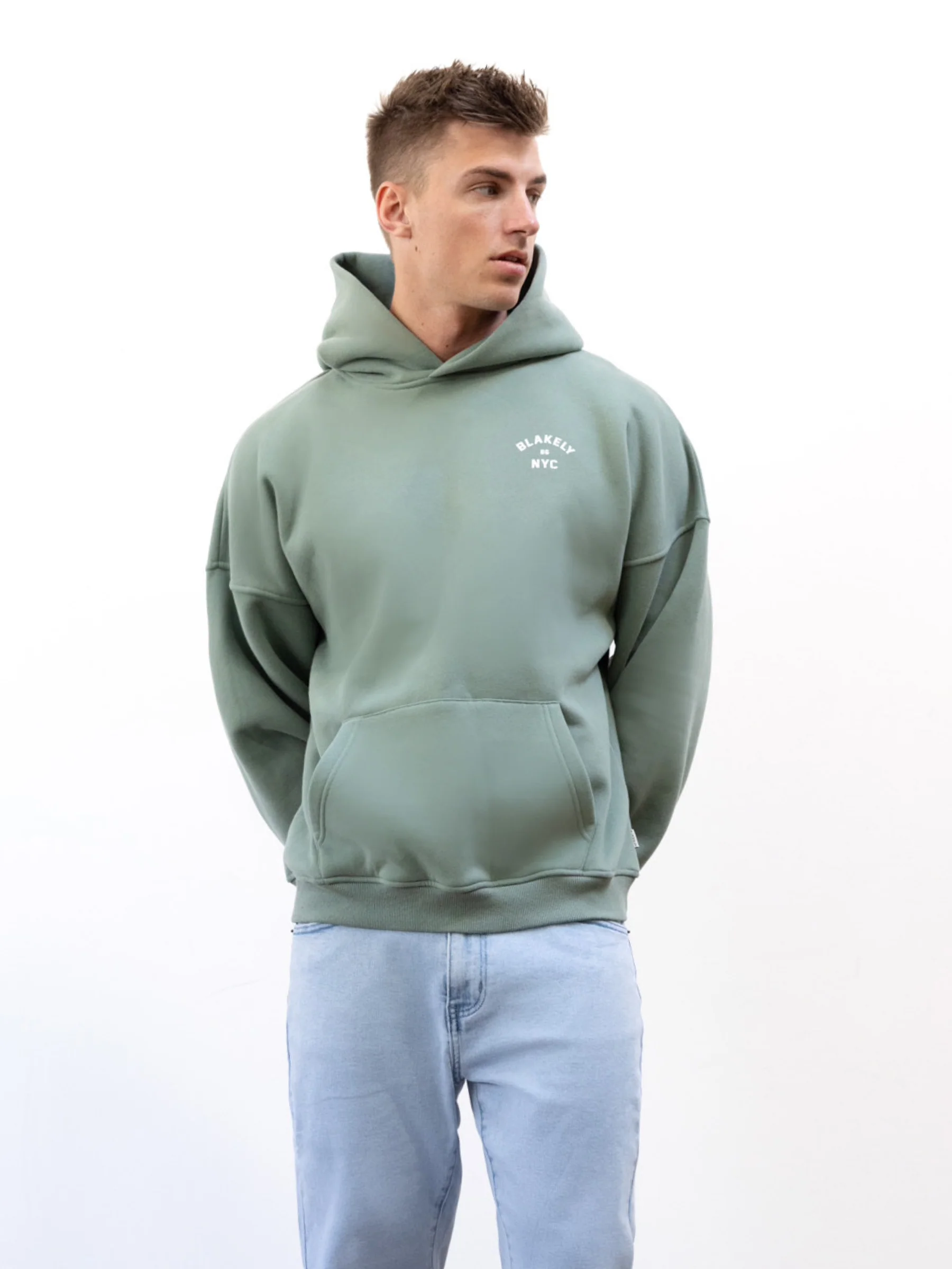 NYC Relaxed Hoodie - Sage Green - Winsoncom