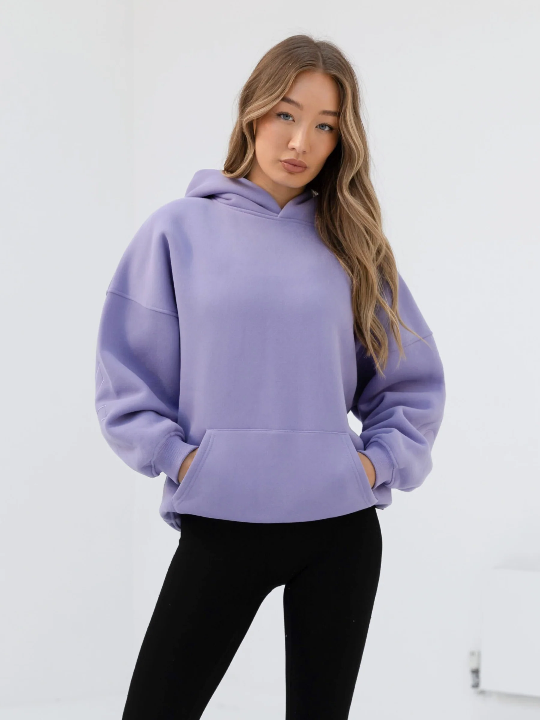 Embroidered Isabel Oversized Hoodie - Lilac - Winsoncom