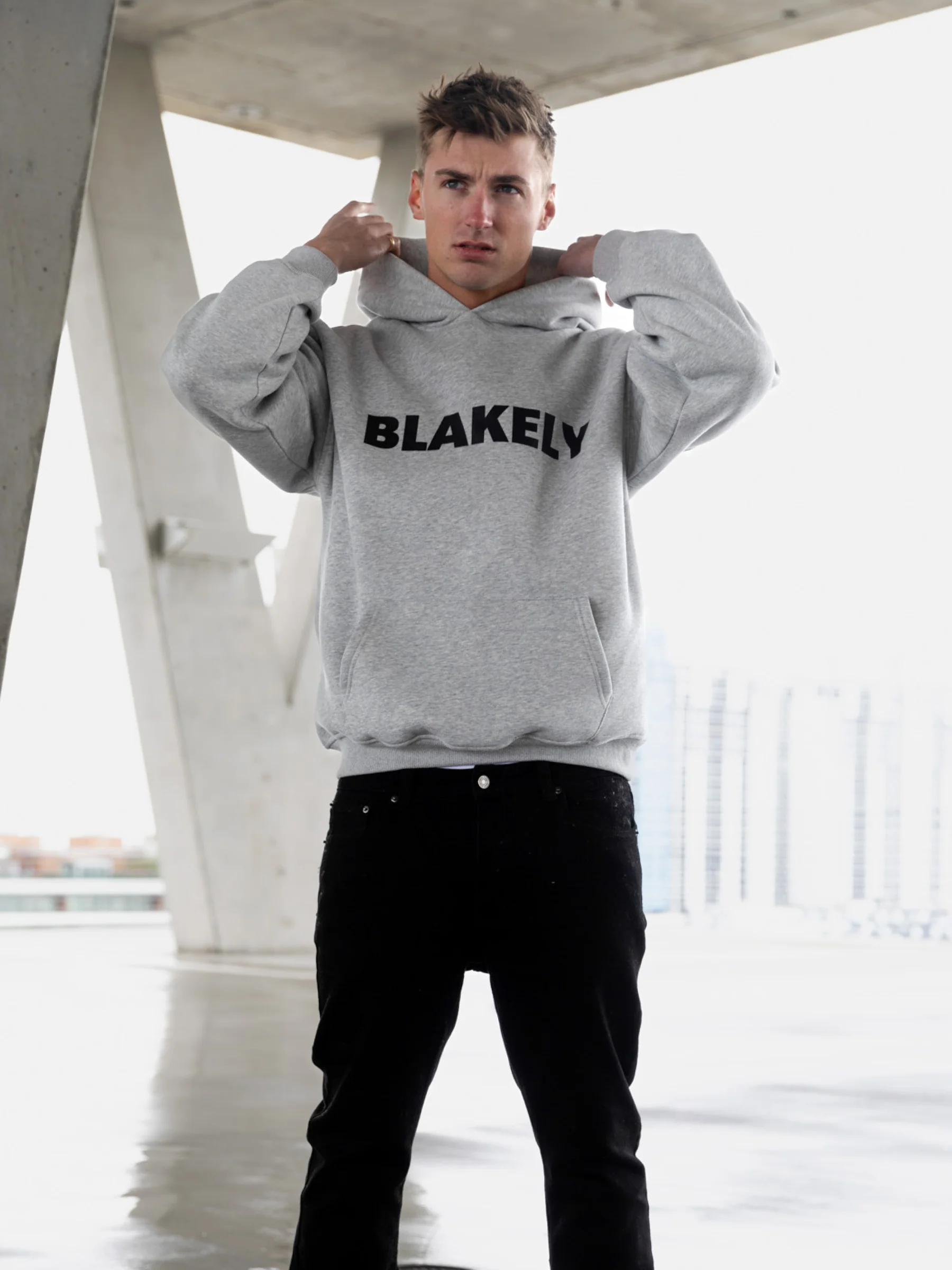 Studio Relaxed Hoodie - Marl Grey - Winsoncom