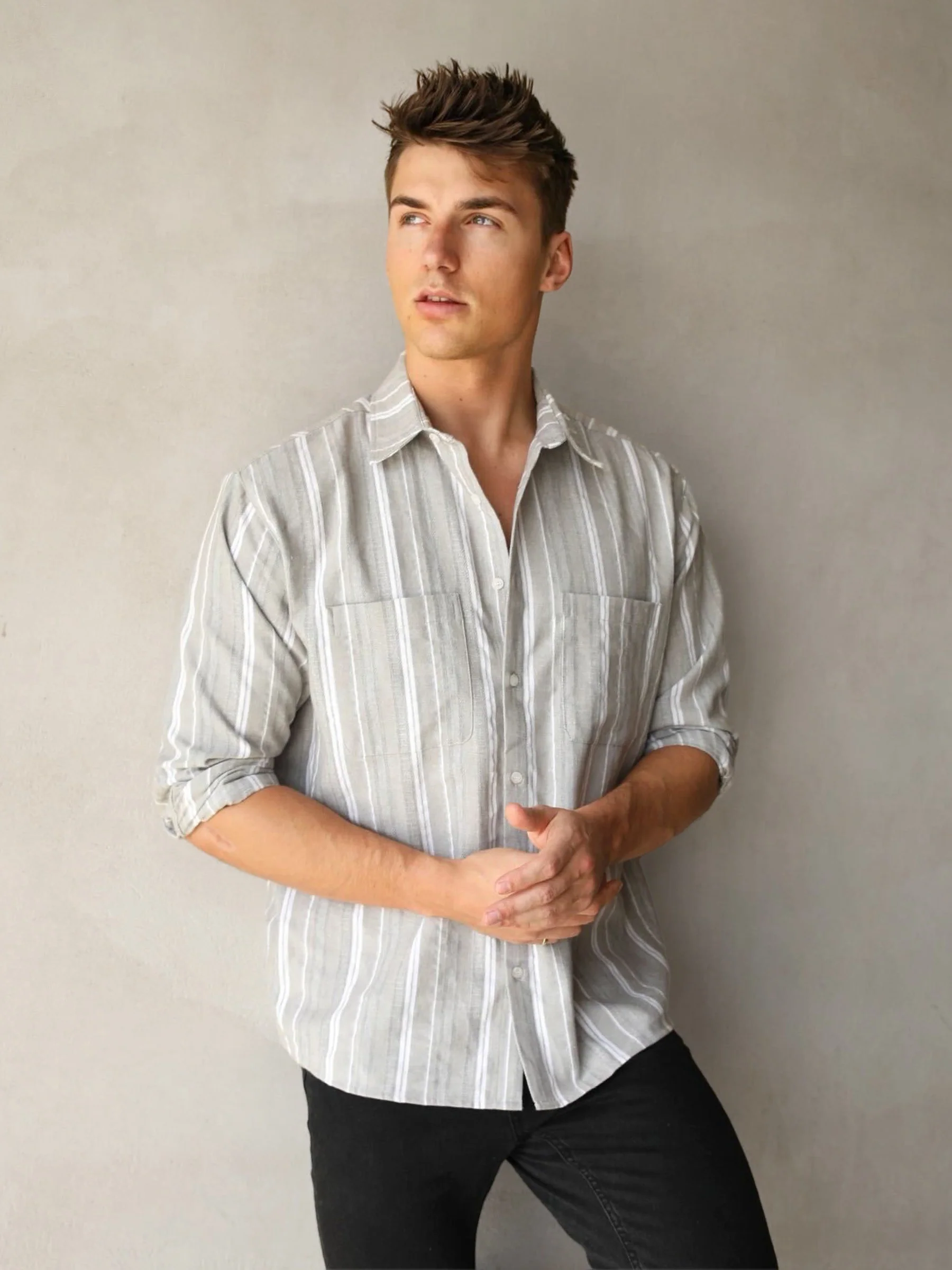 Rialto Stripe Shirt - Grey - Winsoncom
