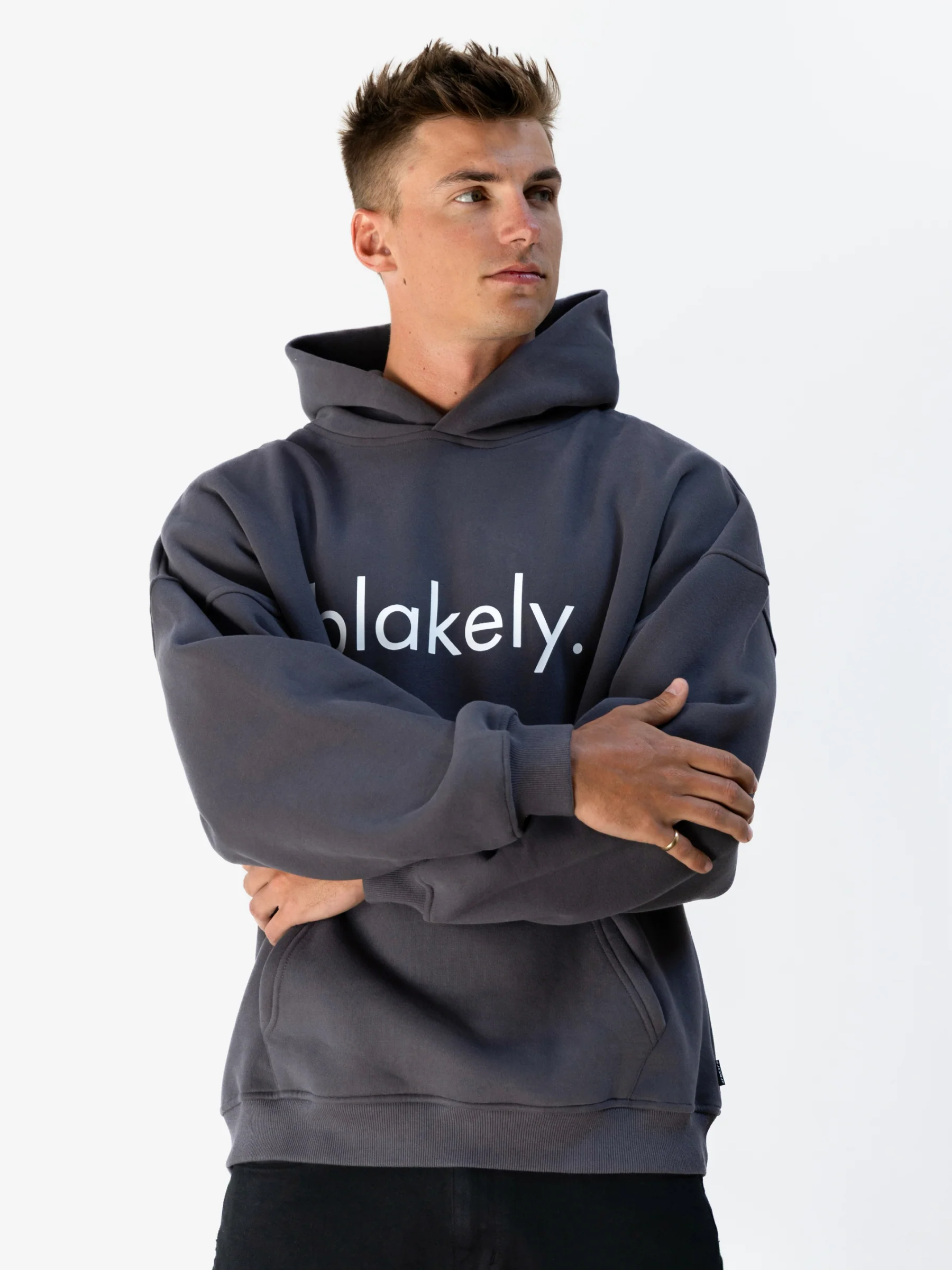 Logo Relaxed Hoodie - Charcoal - Winsoncom