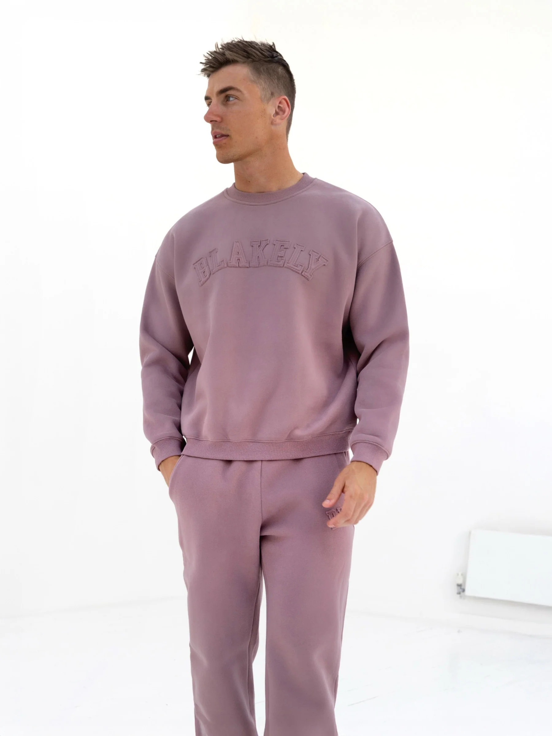 Tonal Varsity Relaxed Jumper - Soft Mauve - Winsoncom