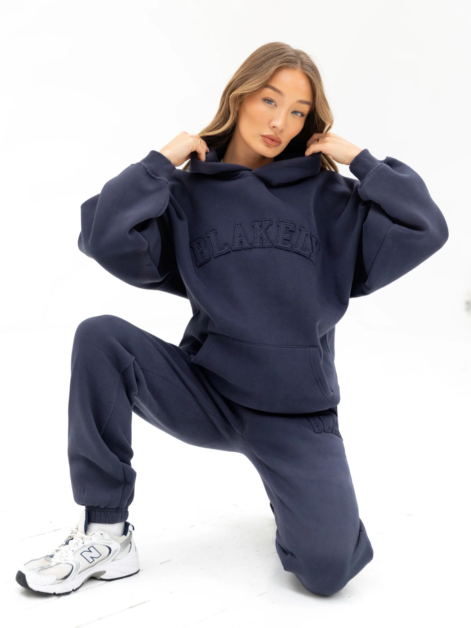 Tonal Varsity Oversized Hoodie - True Navy - Winsoncom