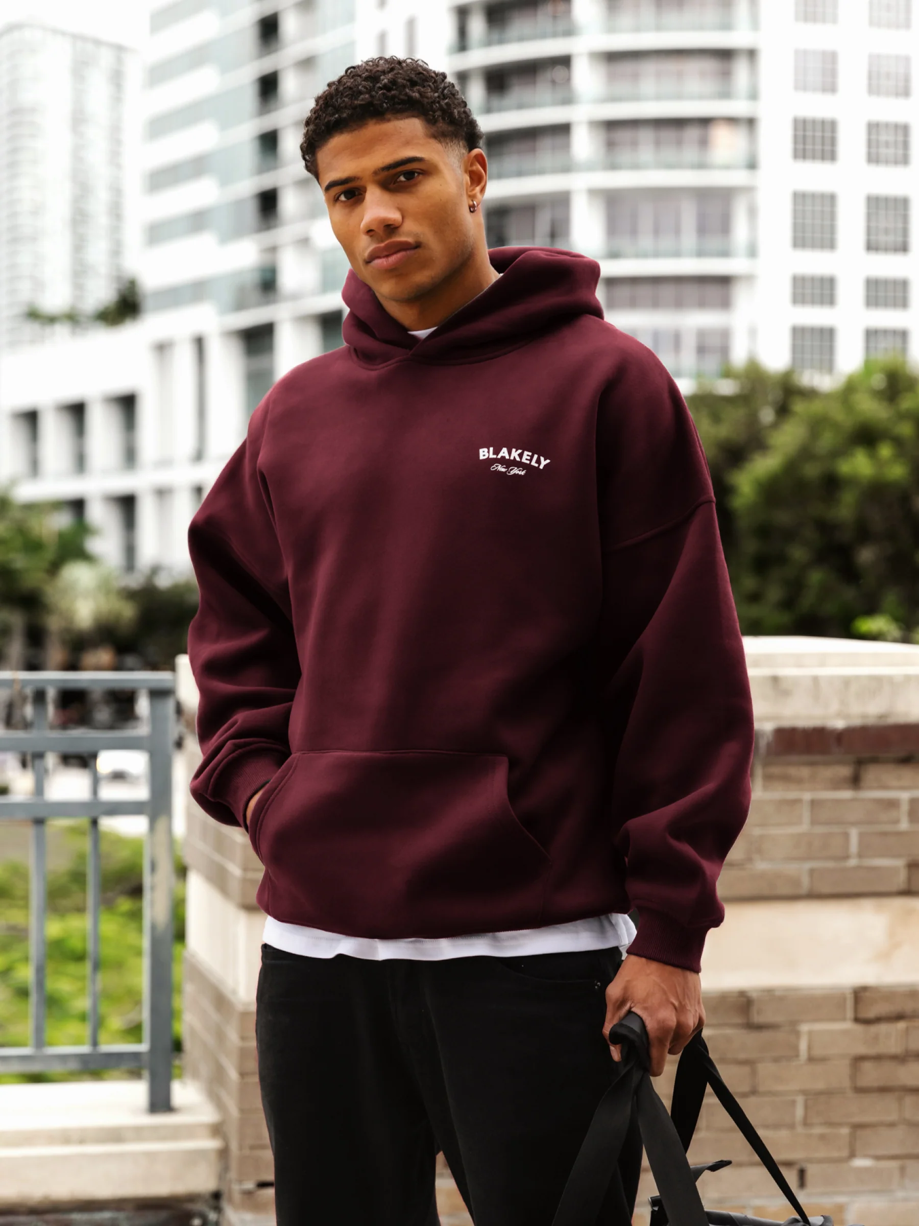 NY Crest Relaxed Hoodie - Classic Burgundy - Winsoncom