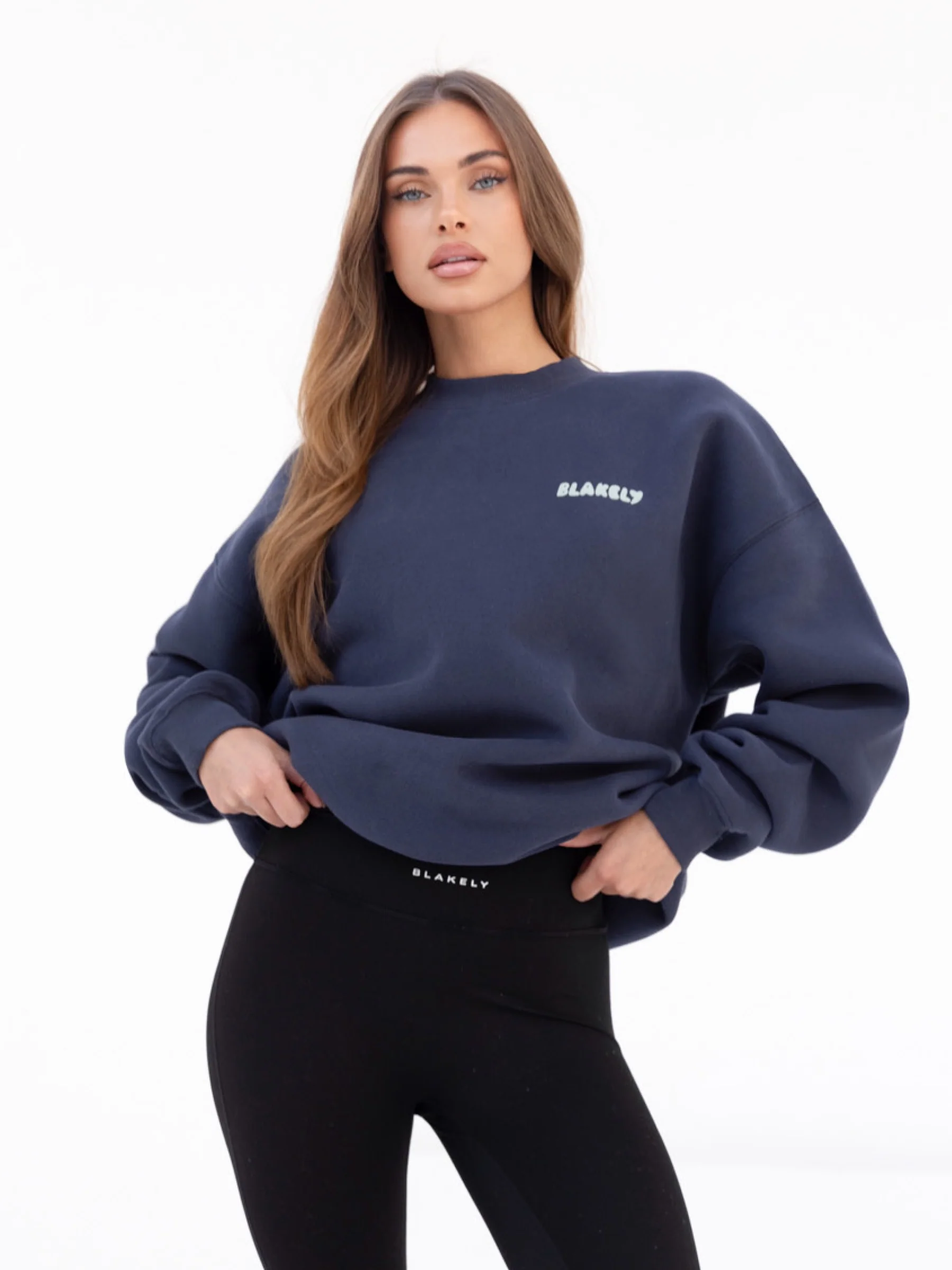 Cloud Print Oversized Jumper - True Navy - Winsoncom