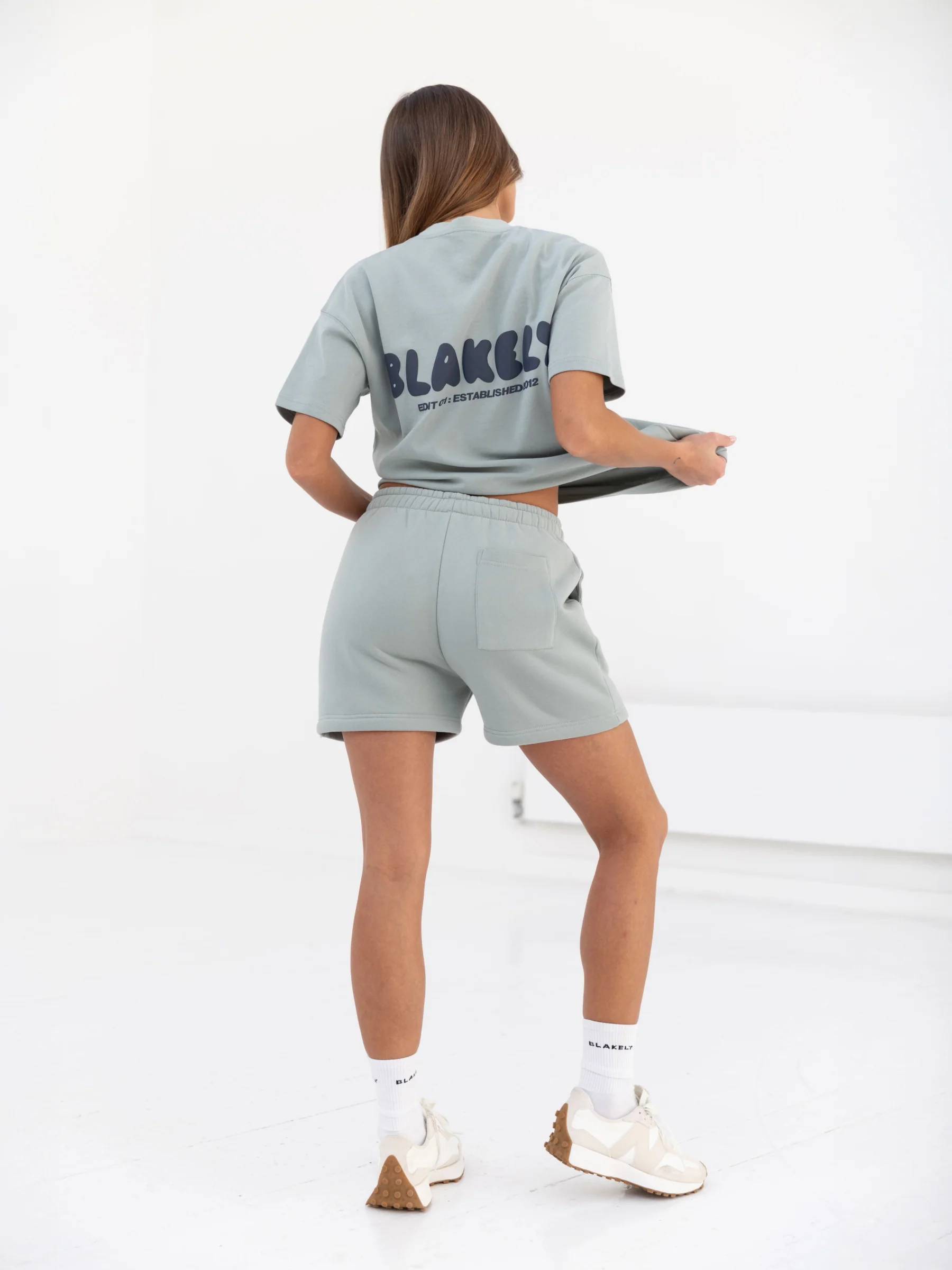 Cloud Print Jogger Shorts - Mineral Blue - Winsoncom