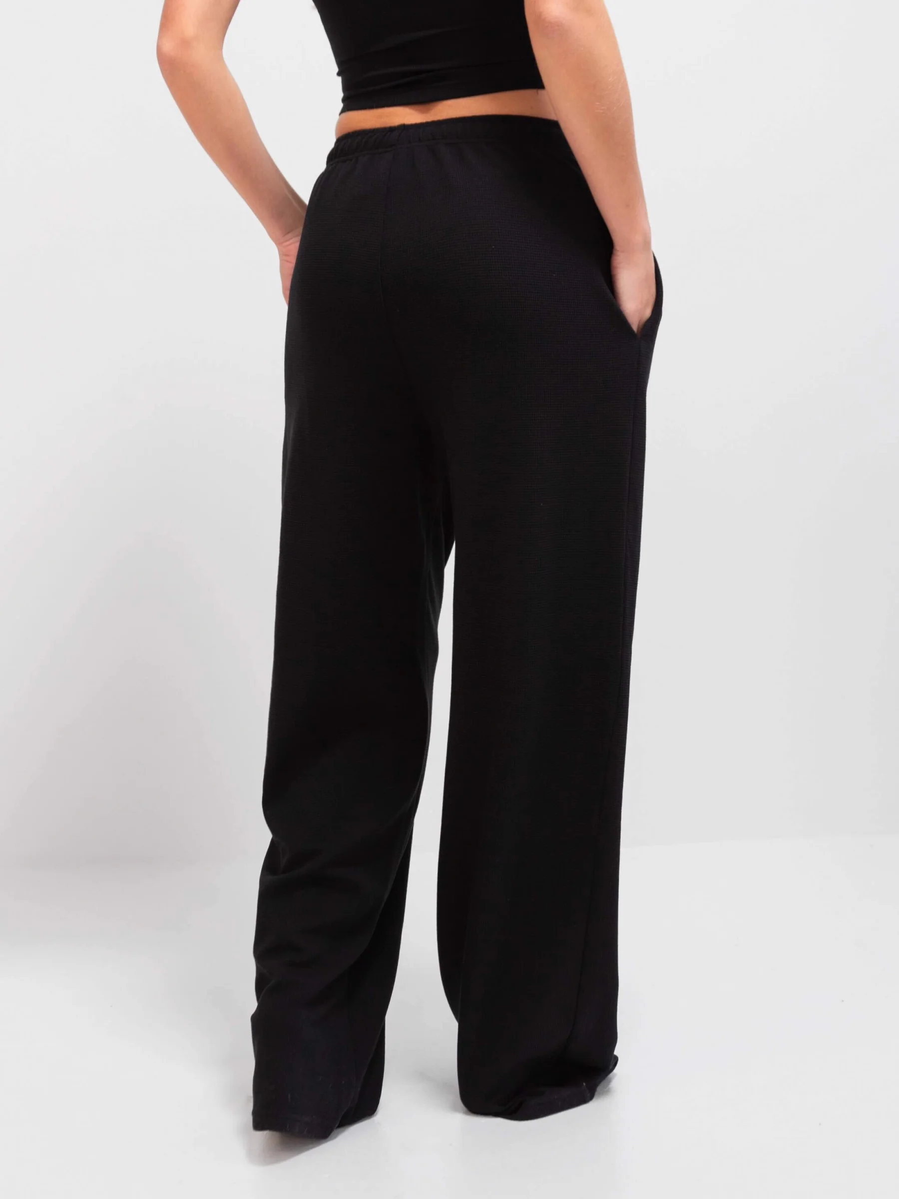 Soft Waffle Trousers - Black - Winsoncom