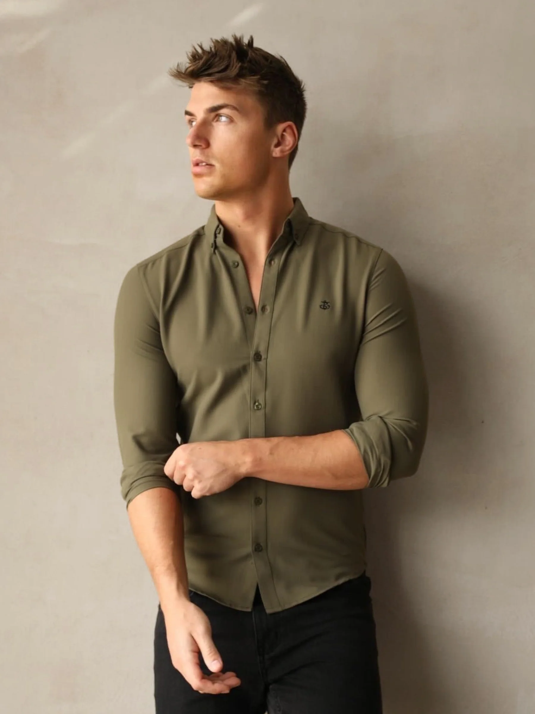 Carter Long Sleeve Shirt - Khaki Green - Winsoncom